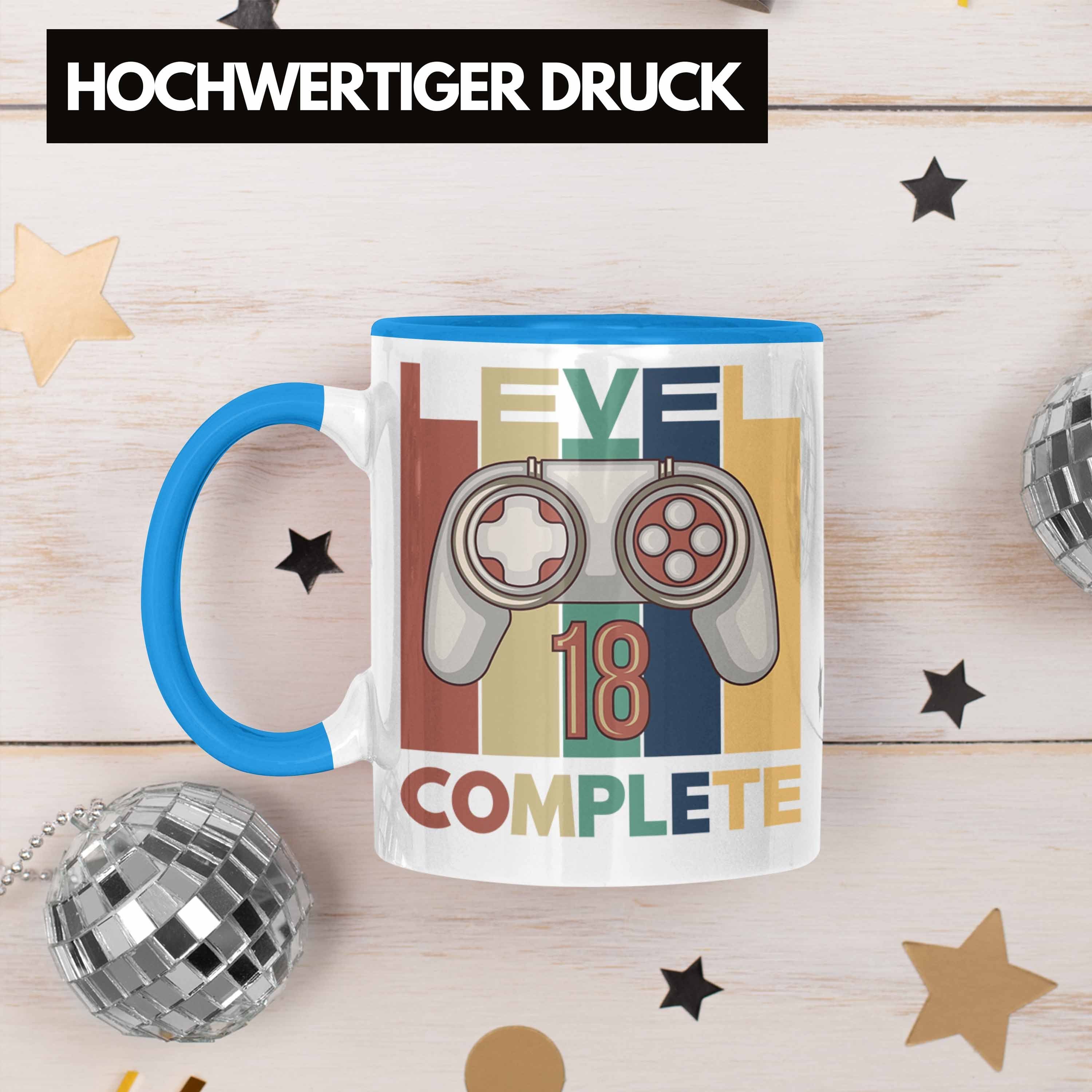 Jungs 18er Blau 18. Tasse TRENDATION Trendation Sohn 18 Geburtstag Geschenkidee Tasse Jungen Gamer Geschenk