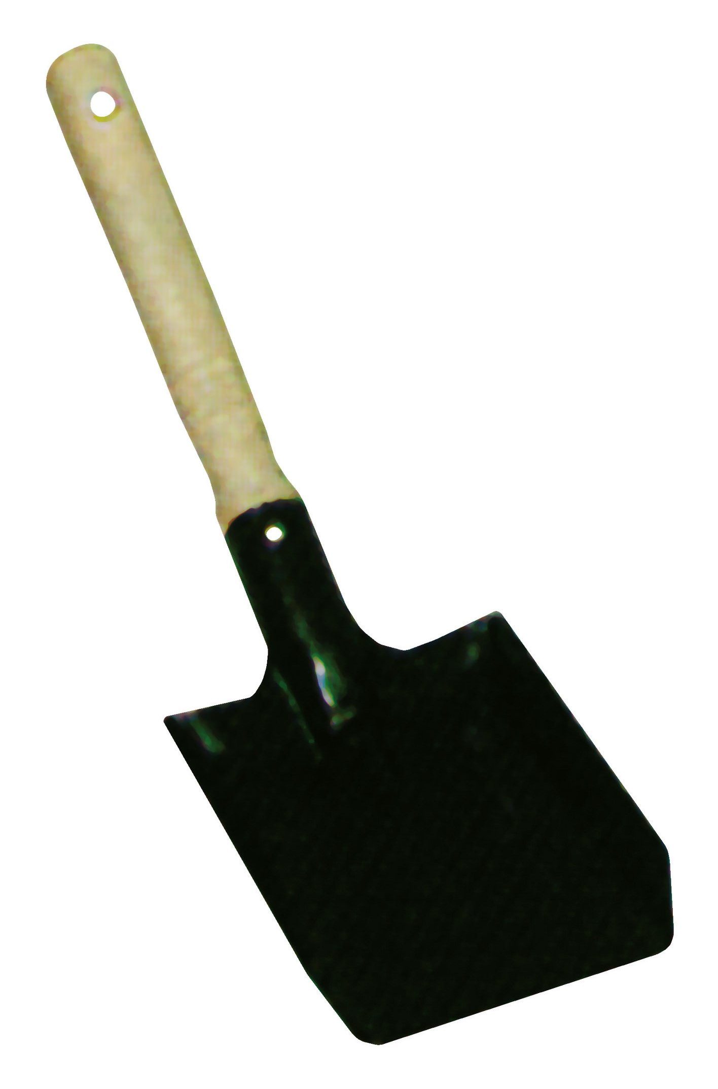 Nölle Ascheschaufel, Metall-Kohleschaufel schwarz lackiert mit Holzgriff