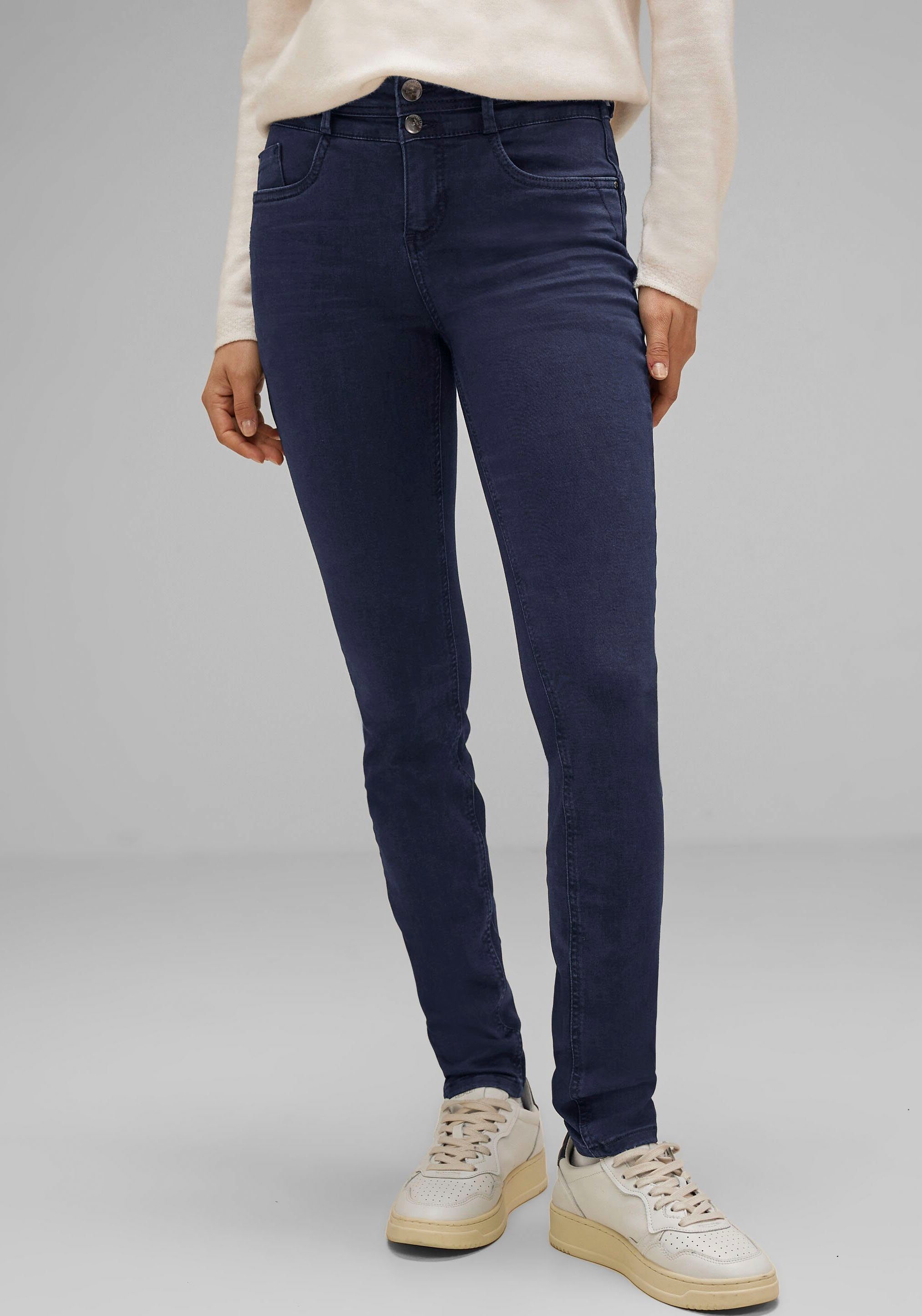 STREET ONE Slim-fit-Jeans im Style York, Slim fit mit schmalen Beinen und  hoher Leibhöhe