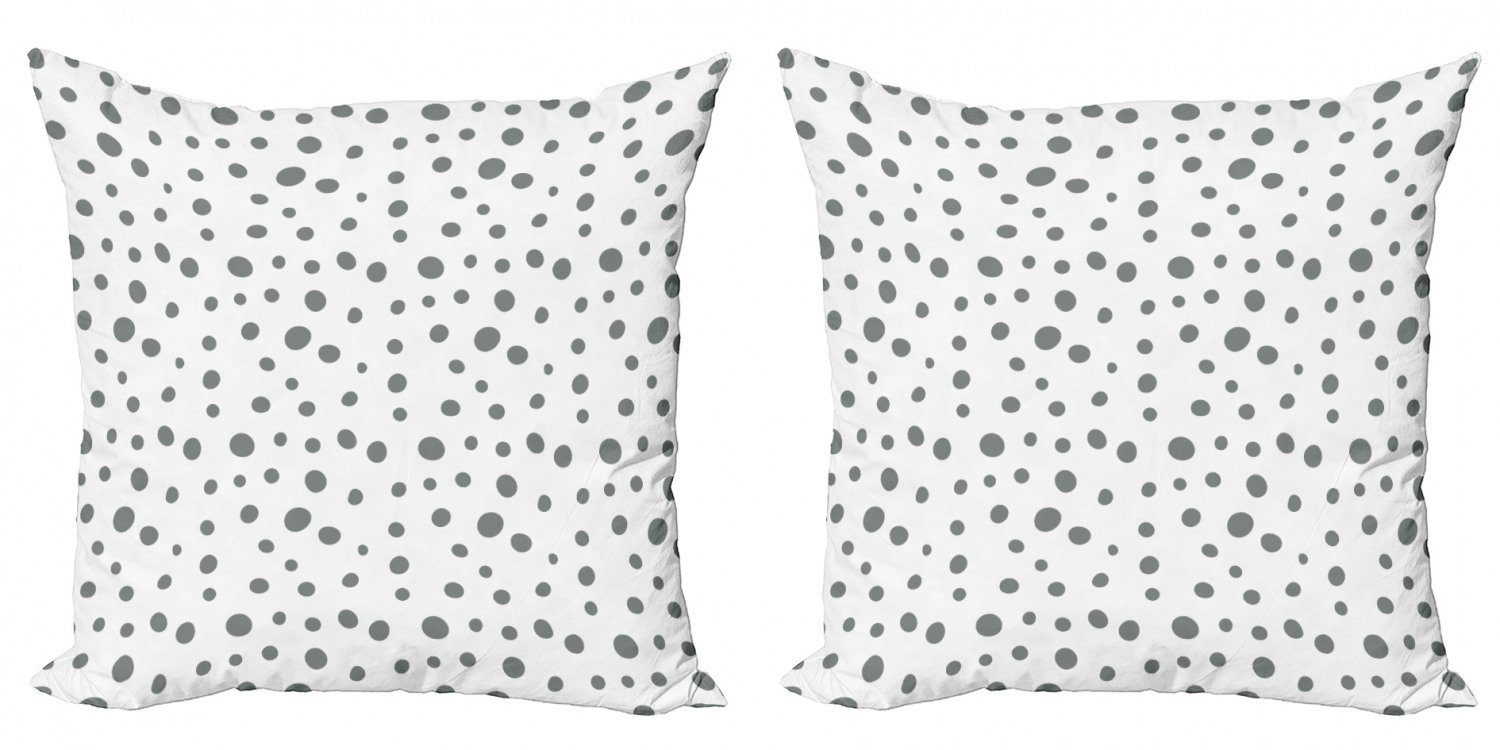 Modern Dots und Doppelseitiger Grau Kissenbezüge Accent Abakuhaus Stück), Weiß Doodle Digitaldruck, (2