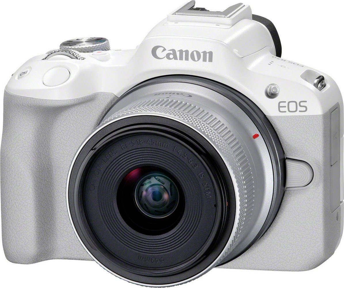 Canon EOS R50 + IS 24,2 Kit WLAN) (RF-S F4.5-6.3 18-45mm Systemkamera STM STM, MP, Bluetooth, RF-S 18-45mm IS F4.5-6.3