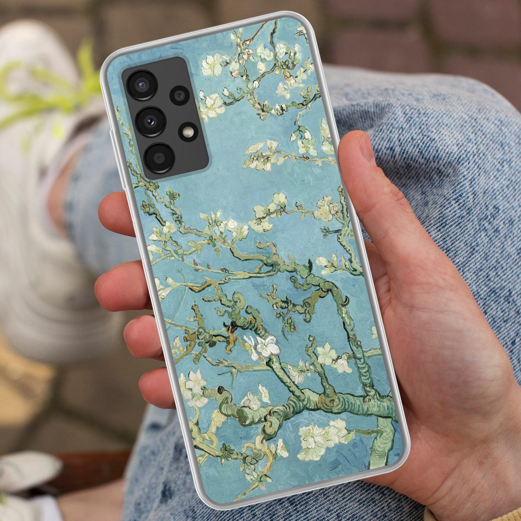MuchoWow Handyhülle für Samsung Galaxy A13 4G Mandelblüte - Van Gogh - Kunst, Smartphone-Bumper, Print, Handy Schutzhülle Dünn