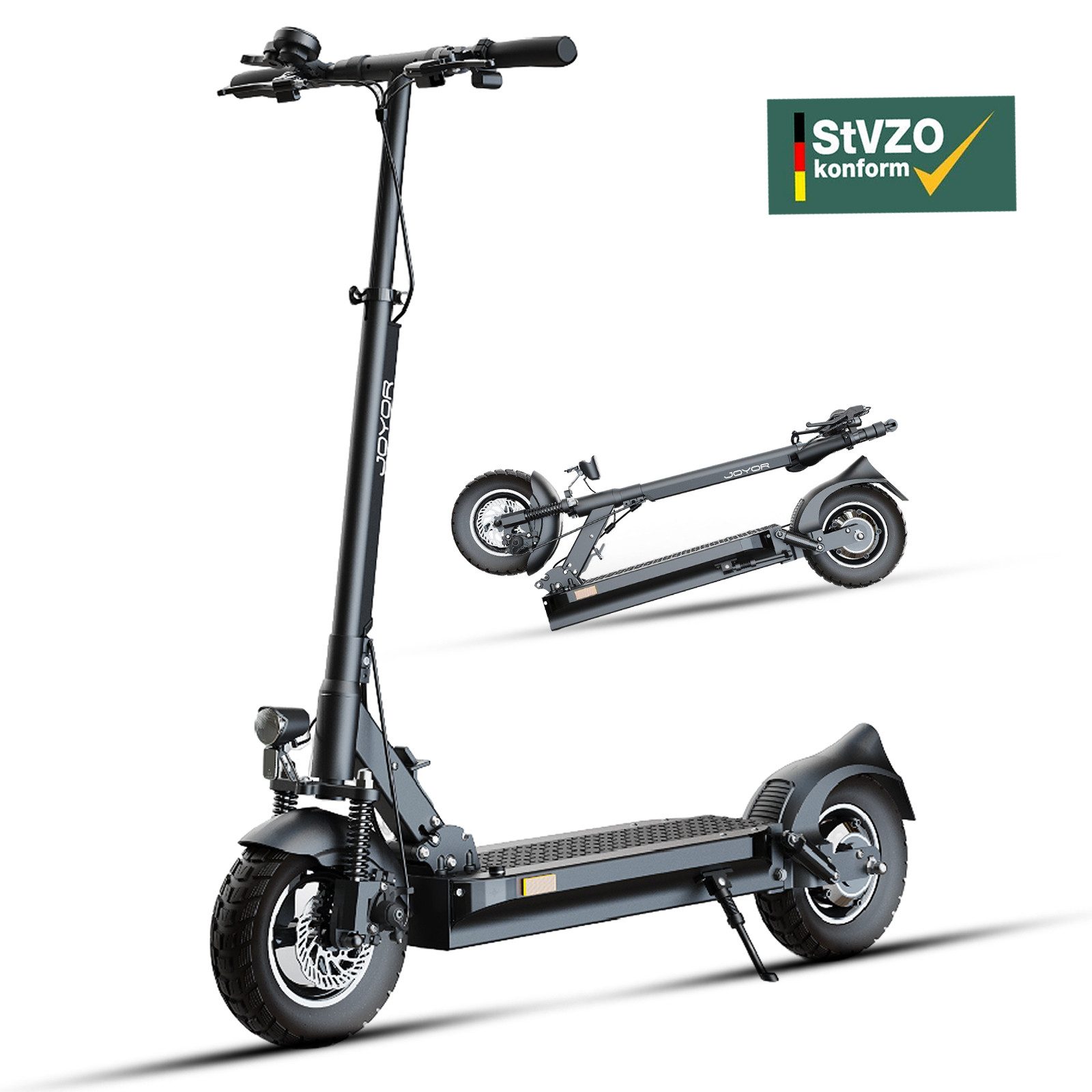 E-Scooter mit Straßenzulassung 10", 100km, E-Roller mit Scheibenbremse, klappbar