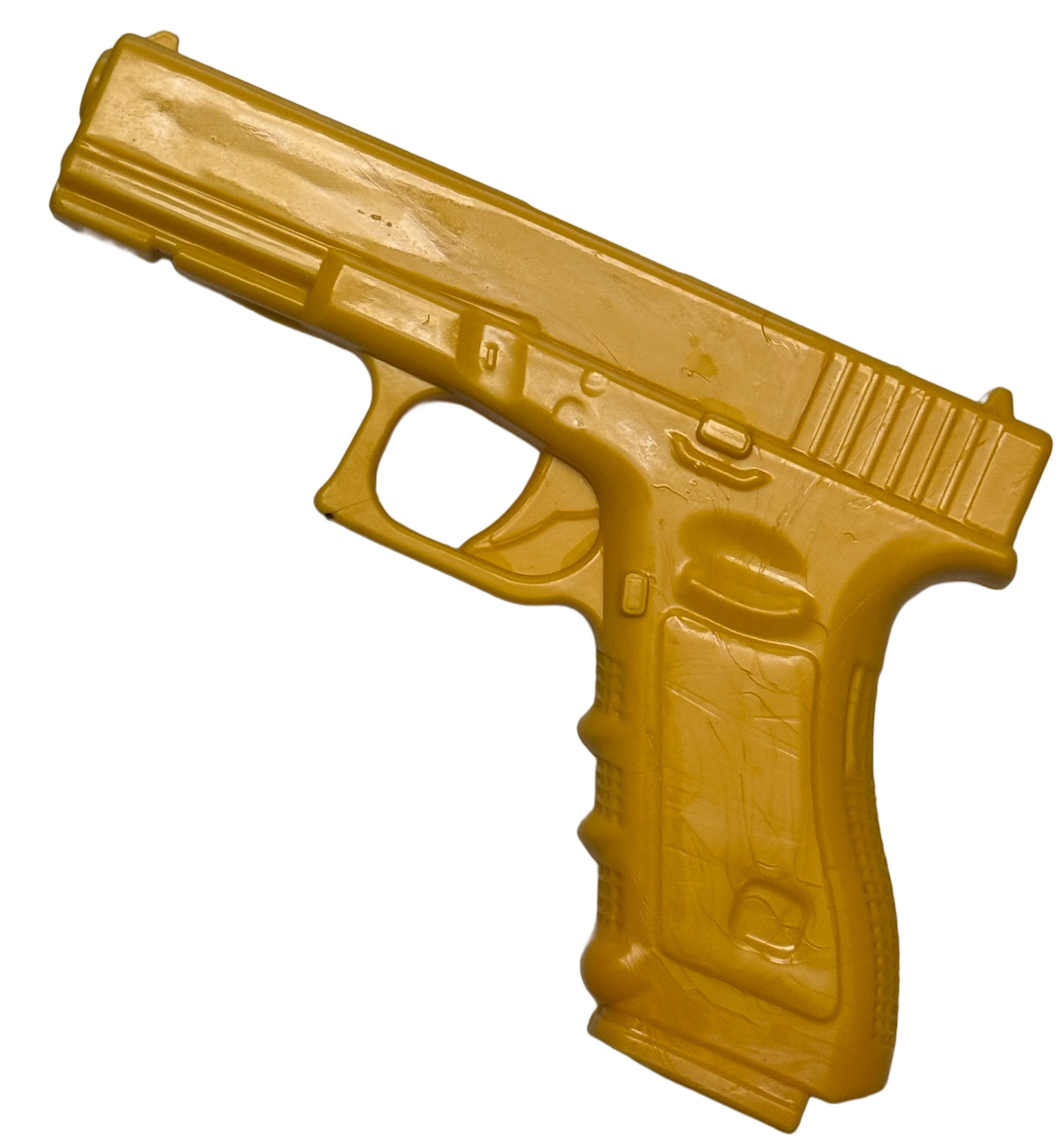BAY-Sports Blaster Gummipistole Selbstverteidigung Ju-Jutsu SV Krav Maga Plastikpistole (350g, Gelb), NeoGun Hartgummi Pistole für Übungen Trainingspistole robuste