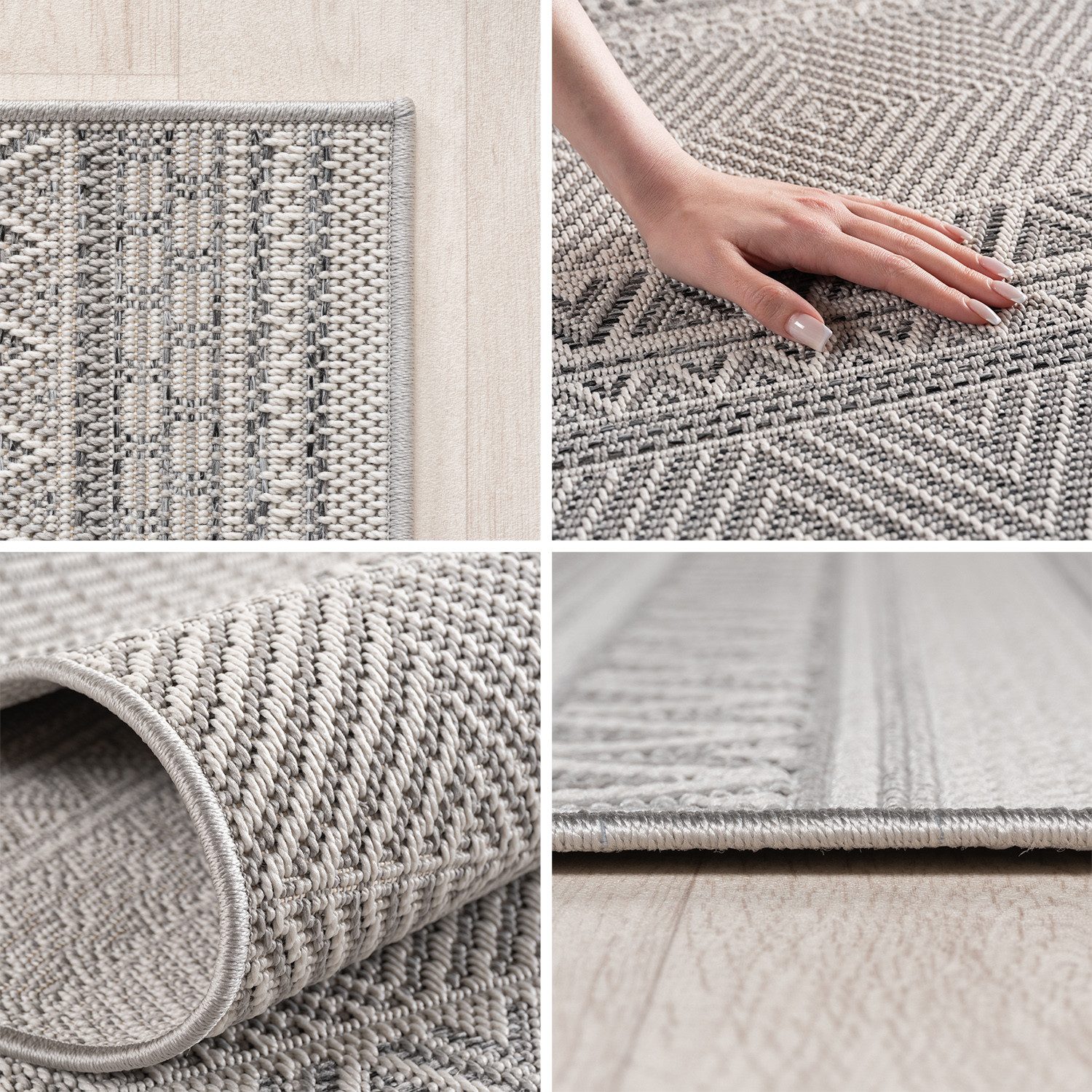 Carpettex Outdoorteppich Boho Design, Rechteckig, Höhe: 5 mm, Outdoor Teppich Wetterfest Modern Design Wohnzimmer Küchen Terrasse