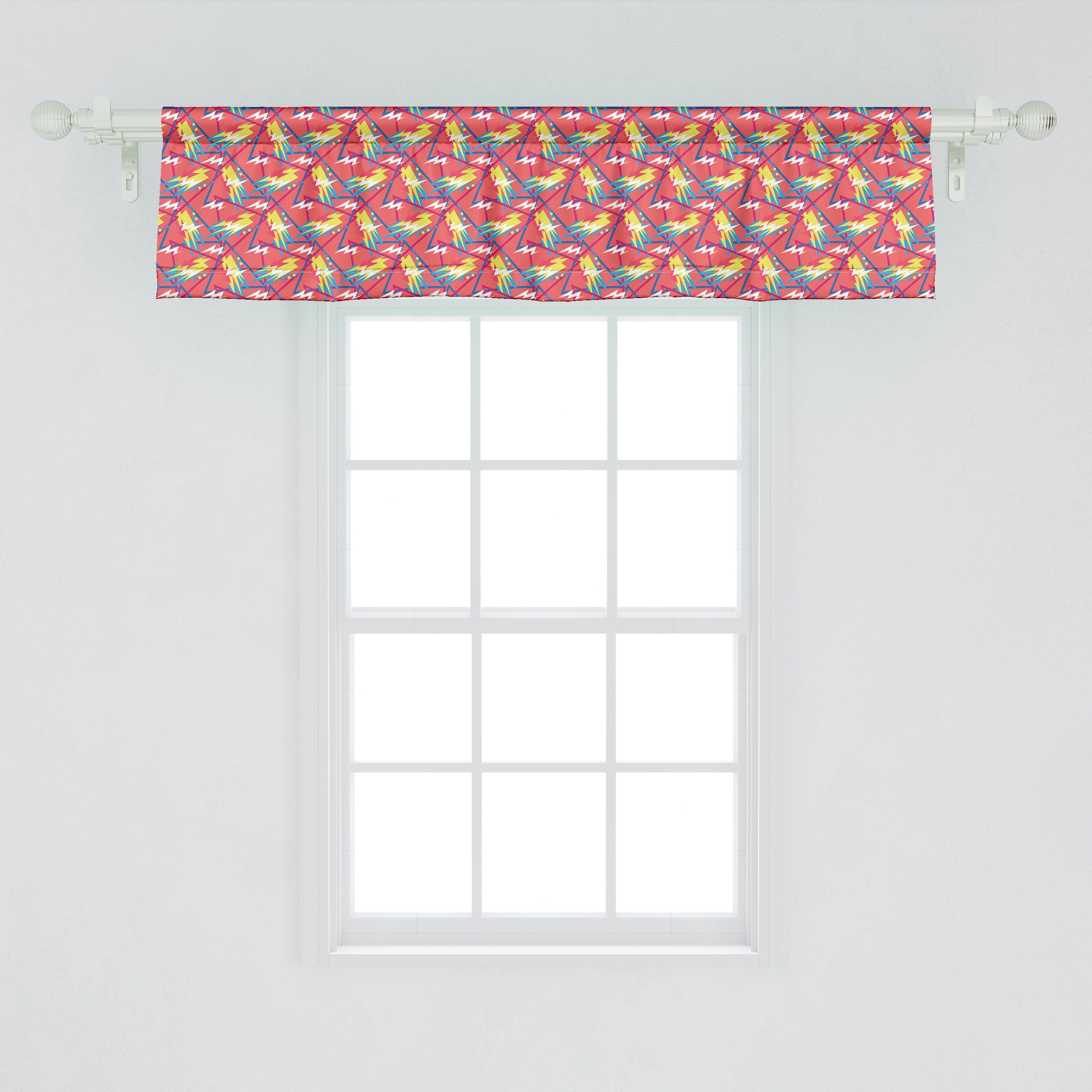Scheibengardine Vorhang Volant für Modern mit Schlafzimmer Microfaser, Abakuhaus, Muster Funky Design-Motive Dekor Küche Stangentasche