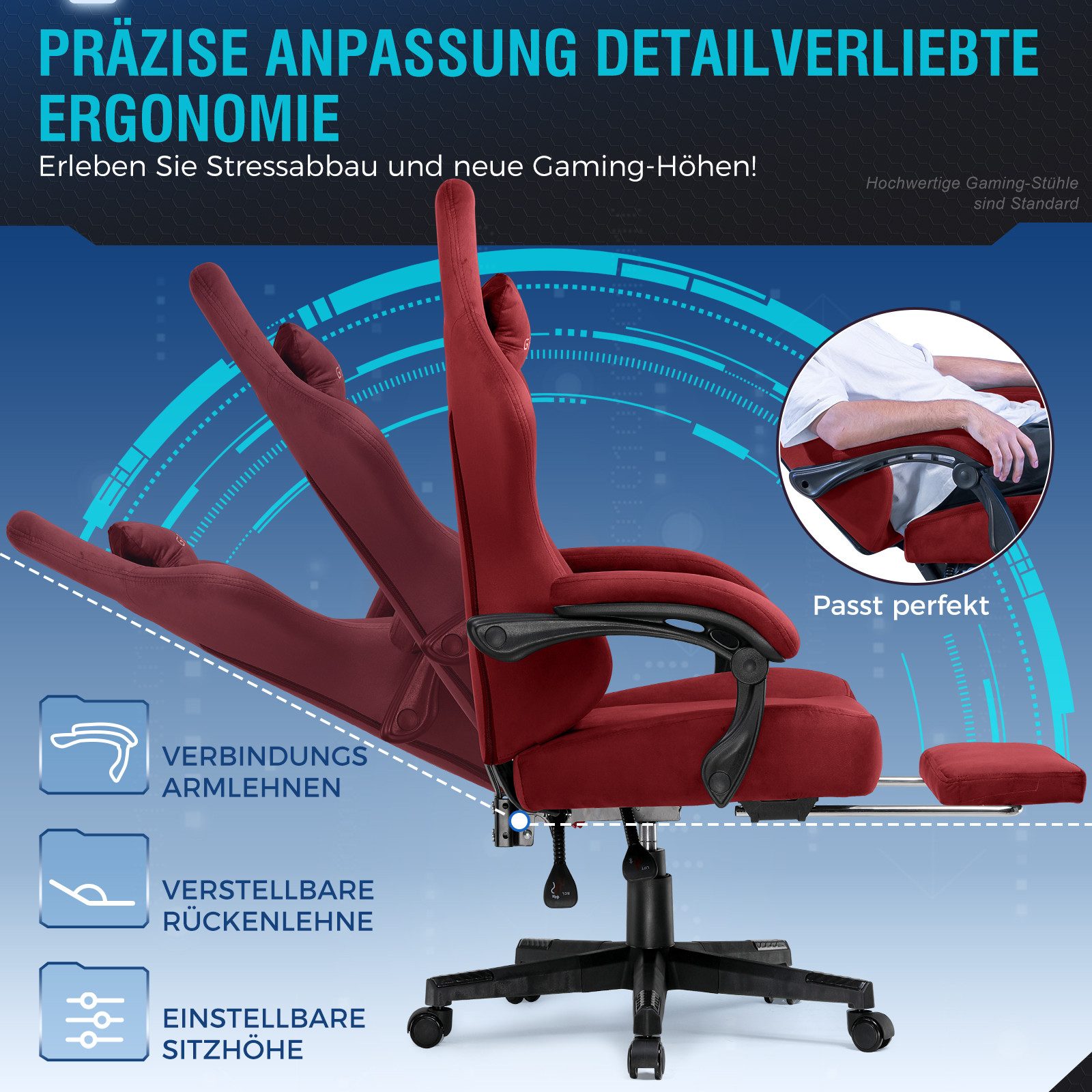 GTPLAYER Gaming-Stuhl Atmungsaktiver Bürostuhl, bürostuhl ergonomisch günstig online kaufen