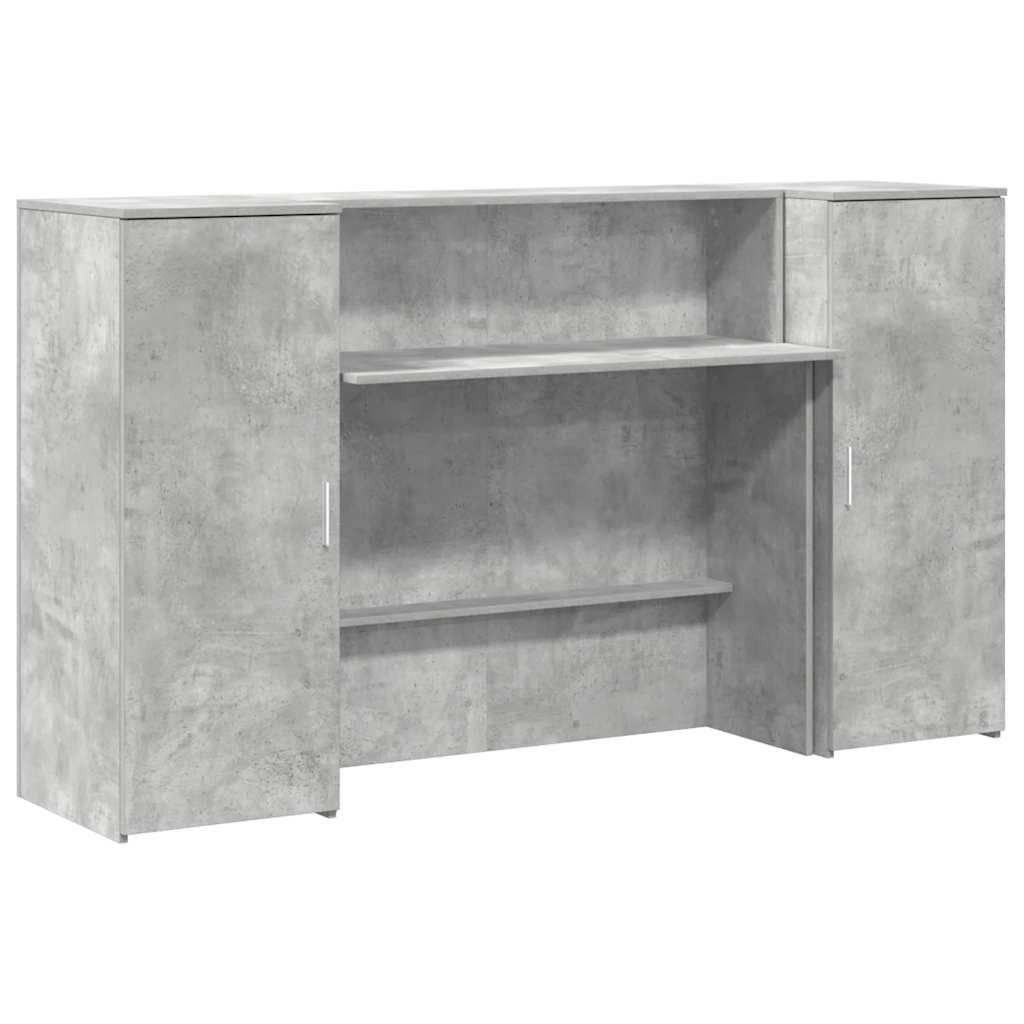 vidaXL Schreibtisch Empfangstheke Betongrau 180x50x103,5 cm Holzwerkstoff