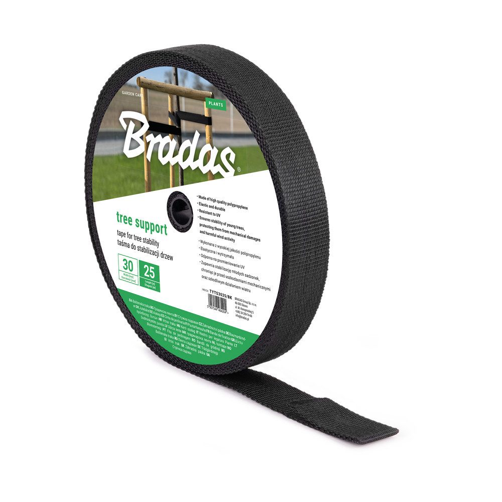 Bradas Leisten-Befestigungsclips Baumbindeband 30mmx25m Gartenband Befestigung Setzlingen Sträuchern