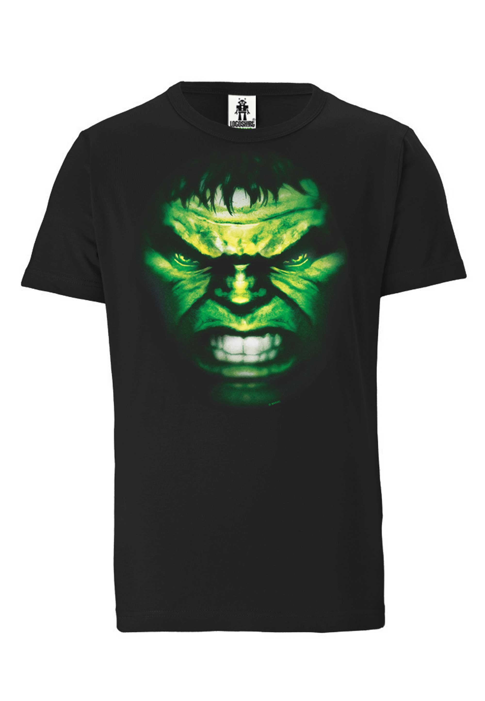 LOGOSHIRT - tollem Gesicht Hulk-Print Hulk Marvel mit T-Shirt