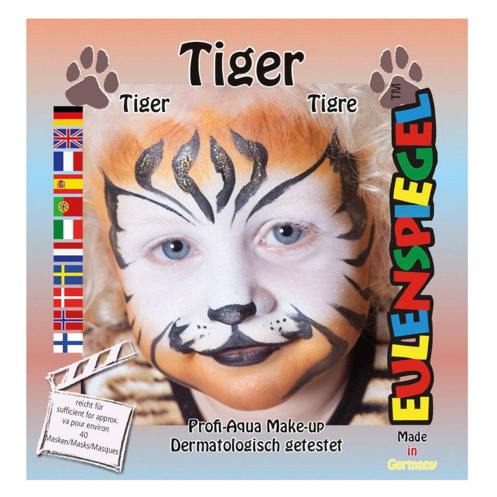 Eulenspiegel Kostüm Schminkset - Tiger - Make-up mit Zubehör