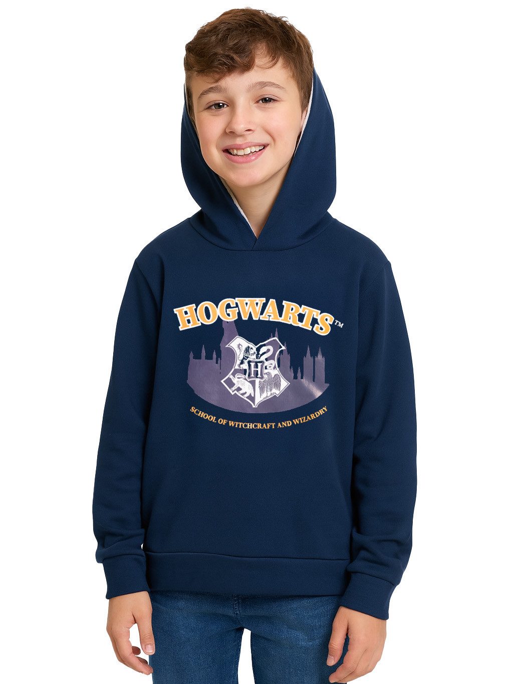 United Labels® Sweatshirt Harry Potter - Skyline mit Wappen - Hoodie
