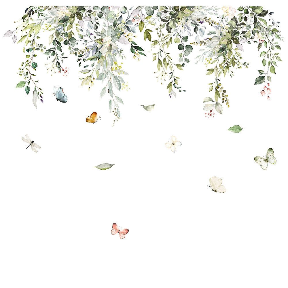 Kaket Wandtattoo Hängende Grüne Blätter Wandaufkleber Pflanzen Rebe (2 St) günstig online kaufen