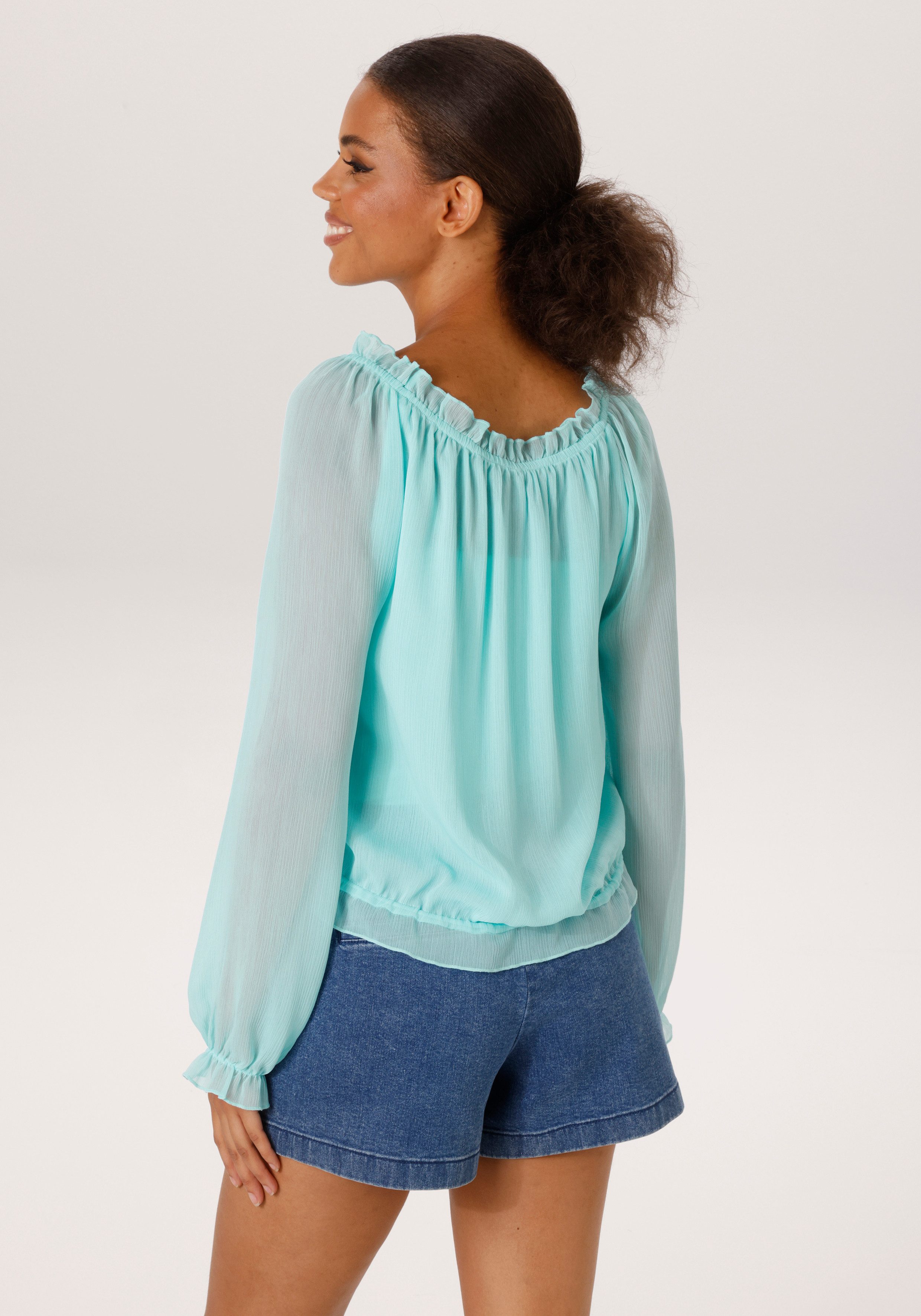 Aniston CASUAL Schlupfbluse aus strukturiertem Chiffon - NEUE KOLLEKTION günstig online kaufen