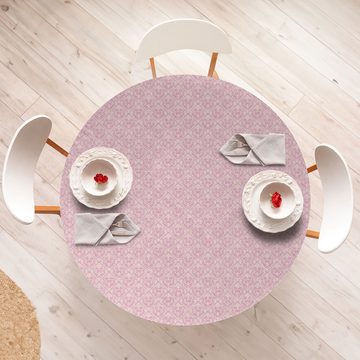 Abakuhaus Tischdecke Rundum-elastische Stofftischdecke, Rosa Damast Thin zarte florale