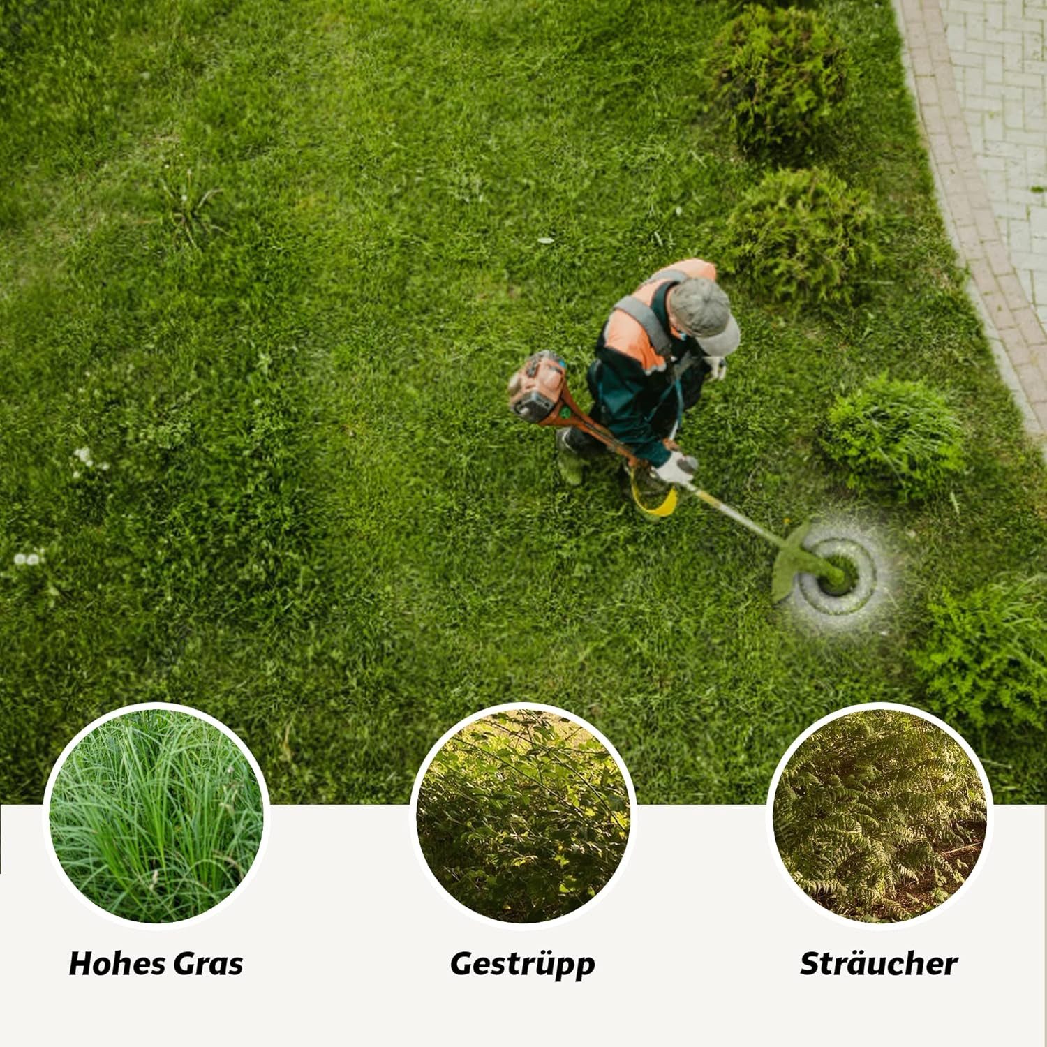 Fanztool Akku-Rasentrimmer Kreissägeblatt Freischneider Klinge 230D x 36Z mit Zahnschutz