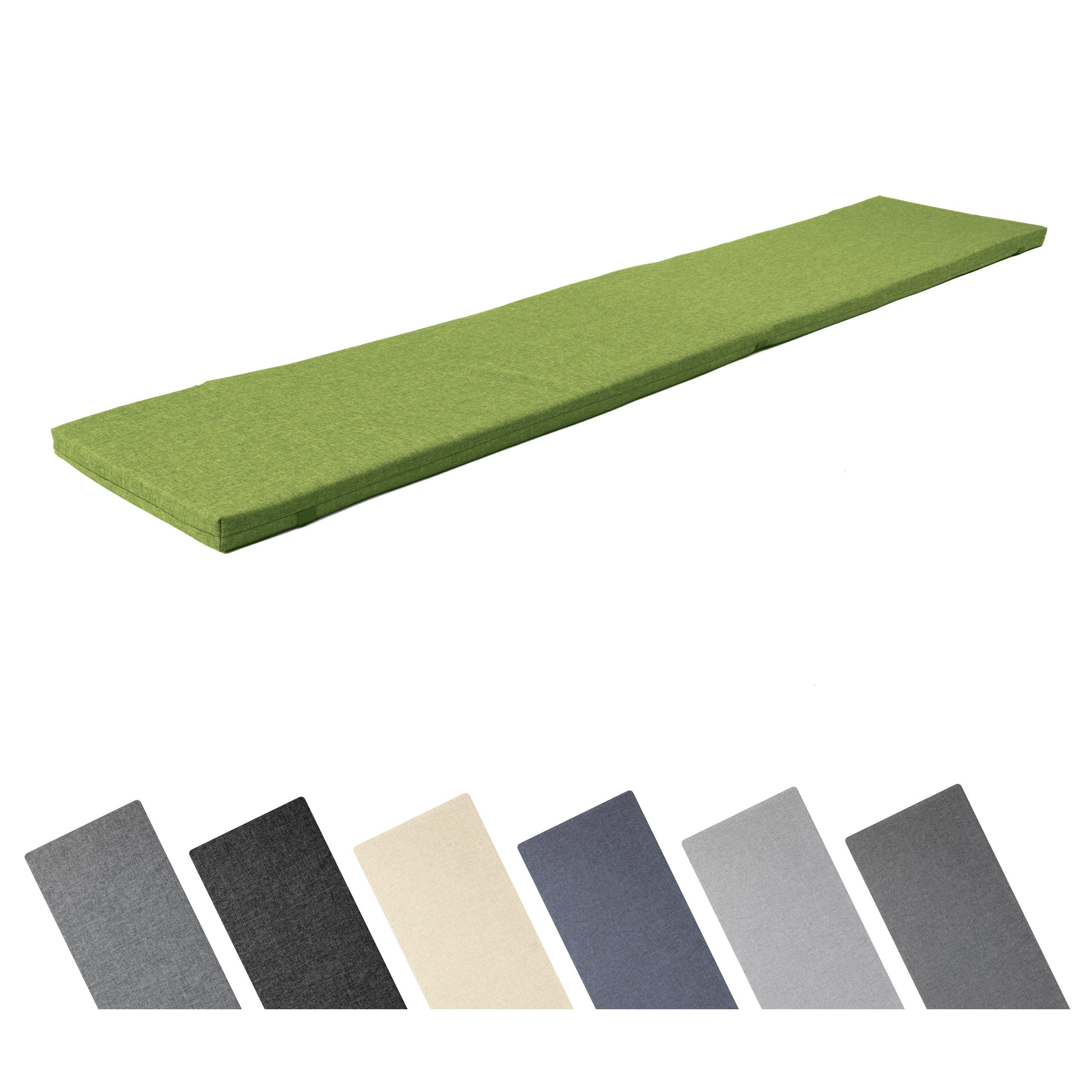 Garronda Bankauflage 100-200 cm, ca. 4 cm dick, wasserabweisend, mit Bändern GD-0220, (1 St), Hypoallergen, UV-beständig, Wasserbeständig