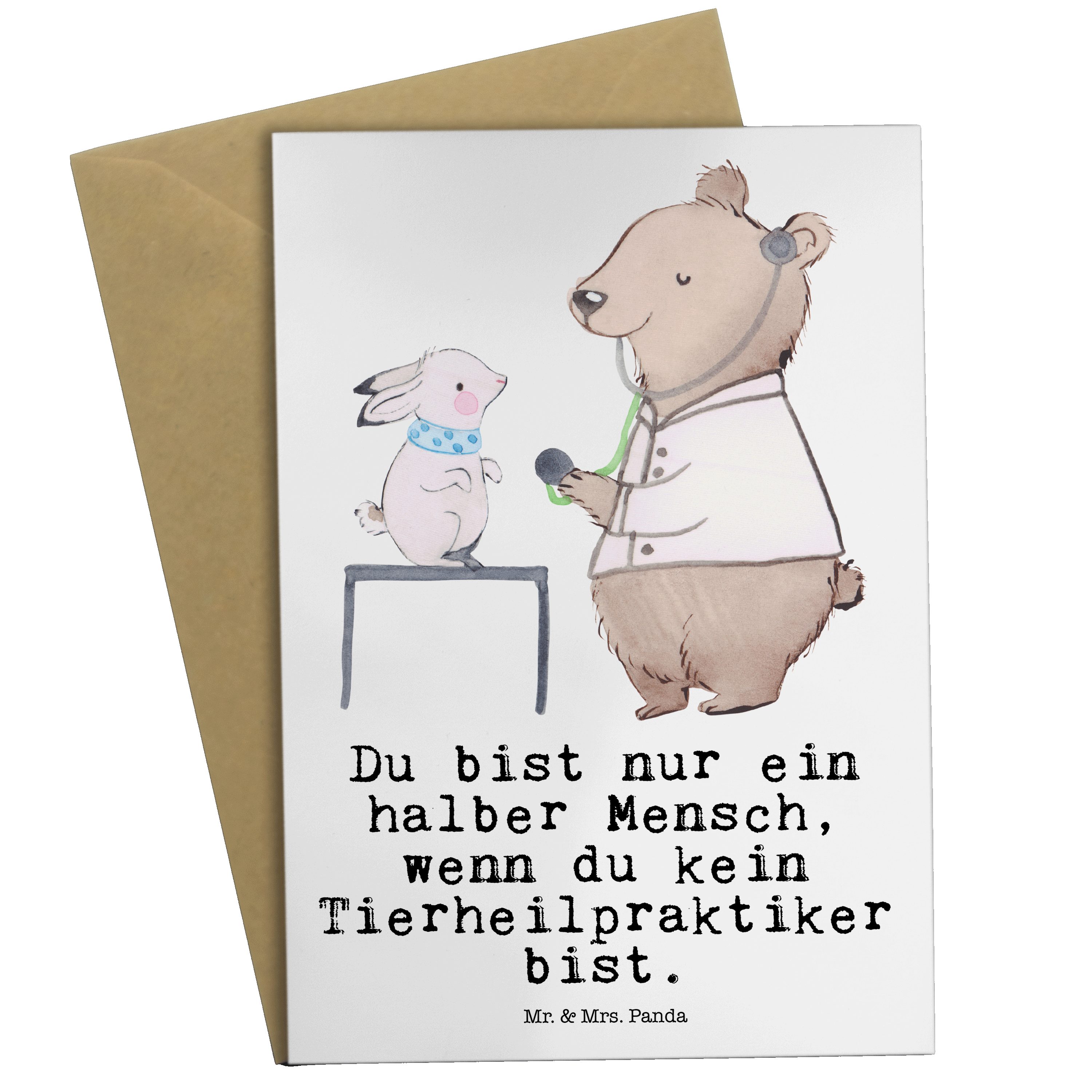 Mr. & Mrs. Panda Grußkarte Tierheilpraktiker mit Herz - Weiß - Geschenk, Danke, Einladungskarte