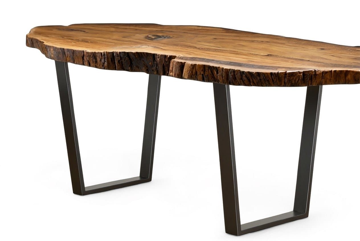 JVmoebel Esstisch Esstisch Massivholz Metallrahmen Eiche Modern Esszimmer Möbel Blick (1-St., 1-tlg)