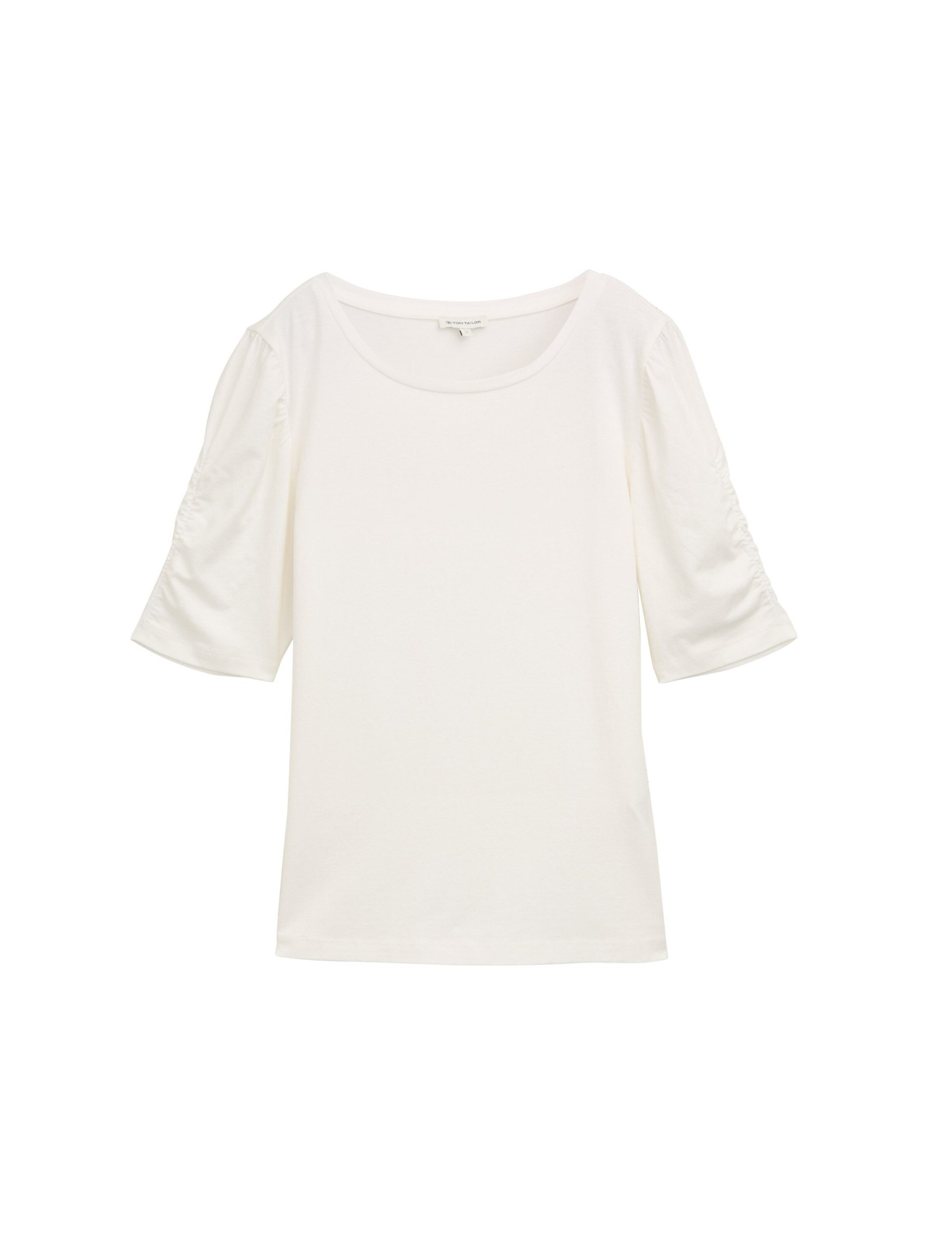 TOM TAILOR T-Shirt T-shirt gathered sleeve