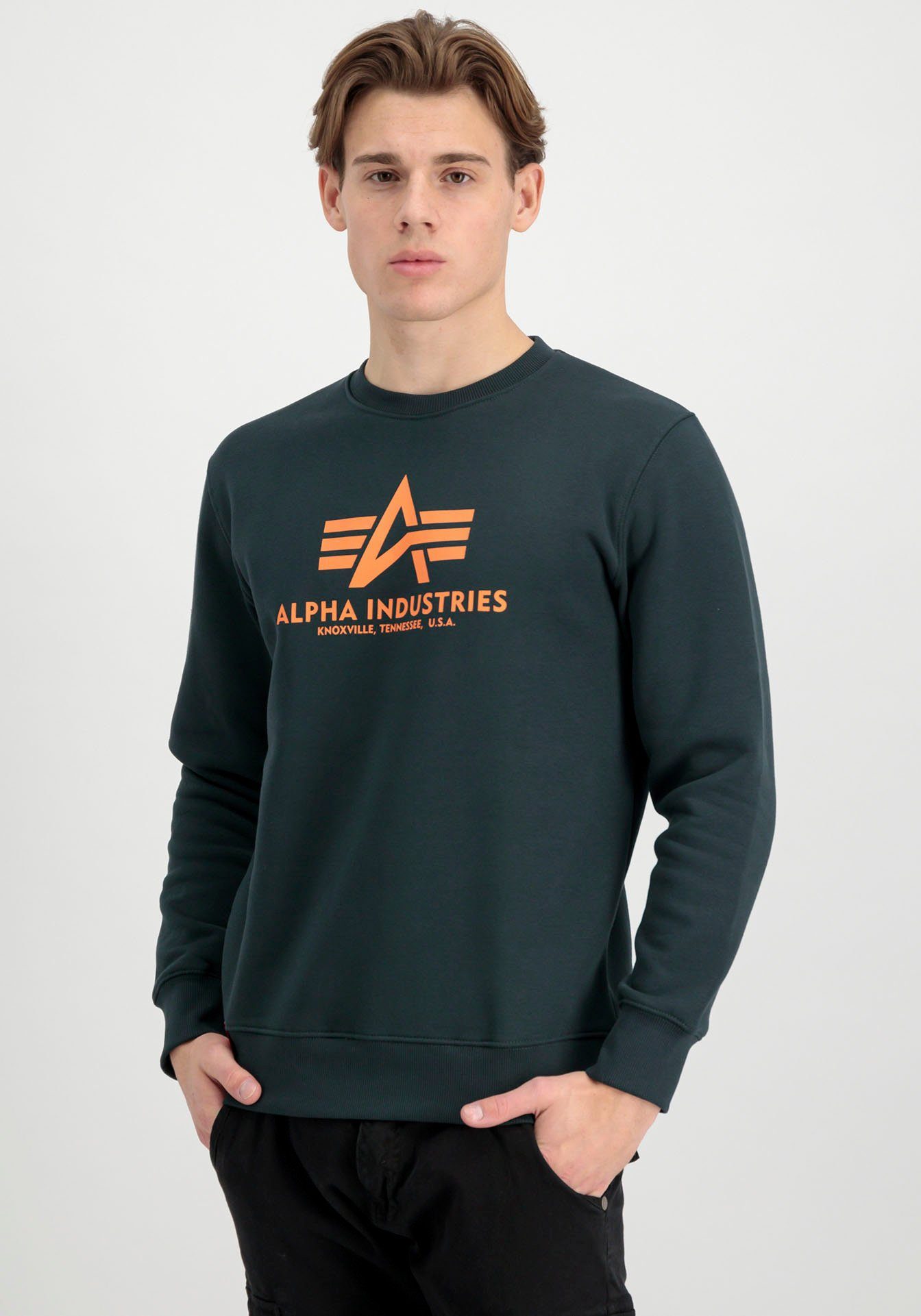 großartig Alpha Industries Sweatshirt petrol Sweater dark Basic