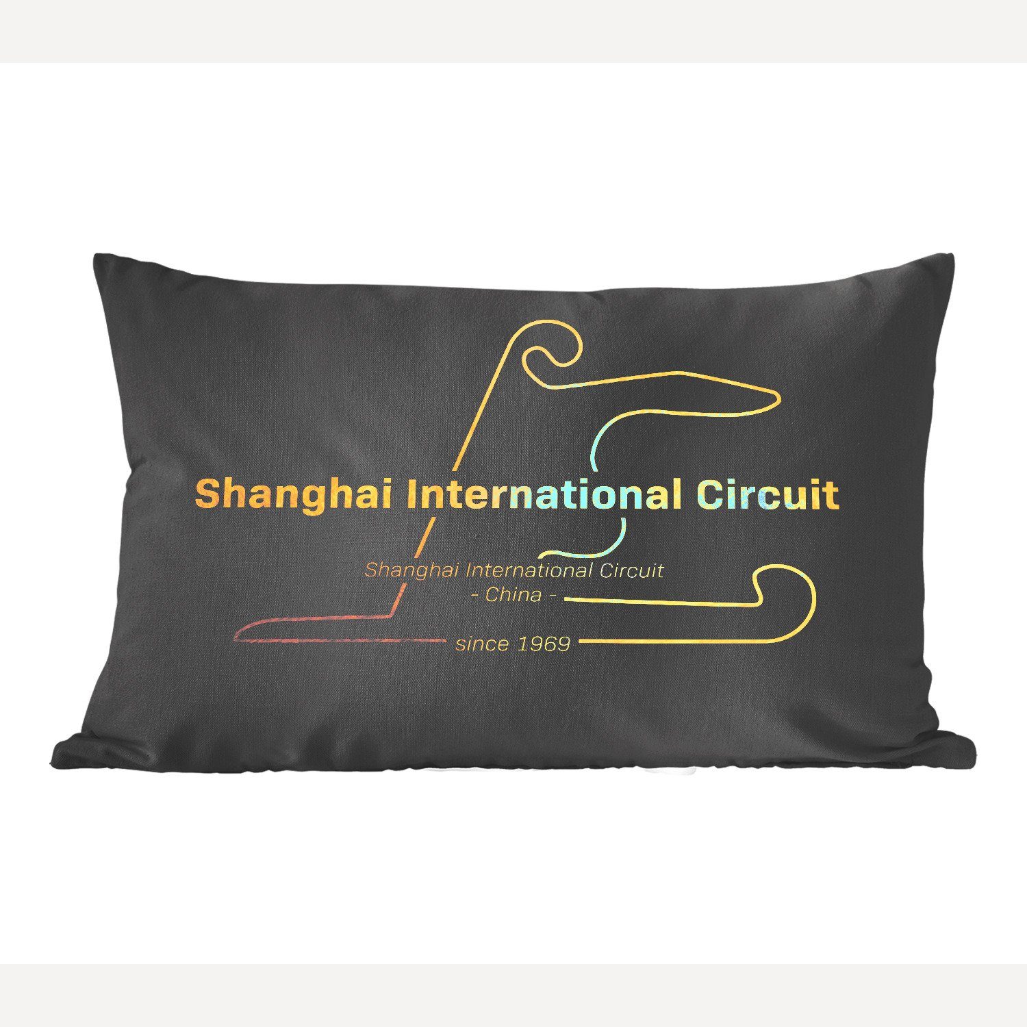 MuchoWow Dekokissen Formel 1 - Shanghai - Rennstrecke, Wohzimmer Dekoration, Zierkissen, Dekokissen mit Füllung, Schlafzimmer