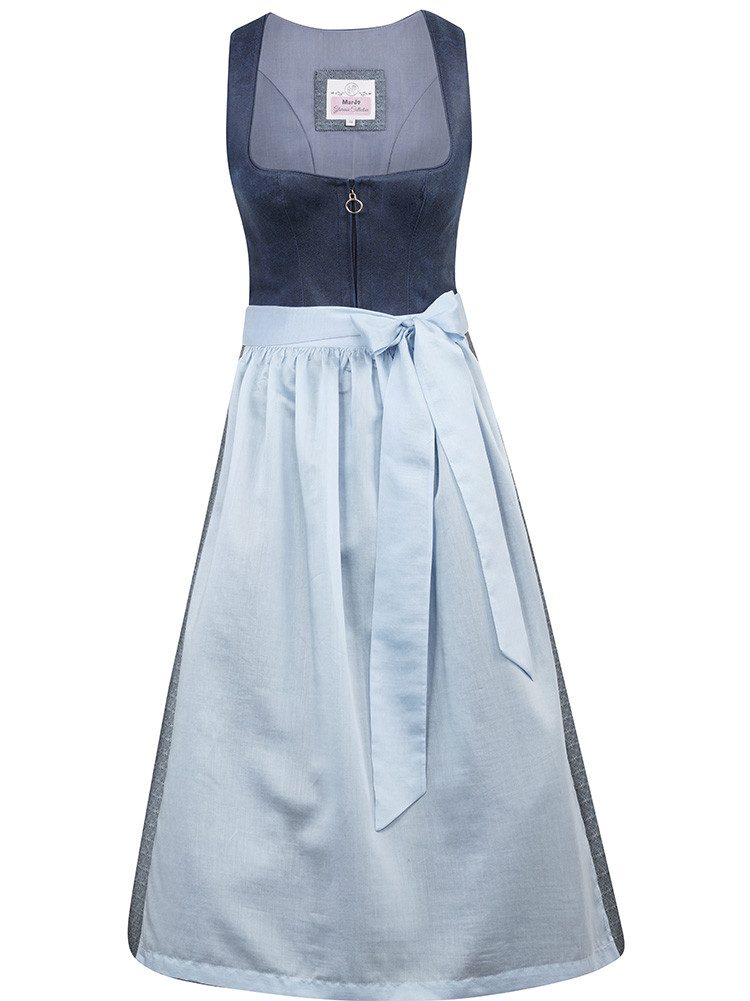 MarJo Dirndlschürze Dirndlschürze Petershausen 75cm Länge himmelblau