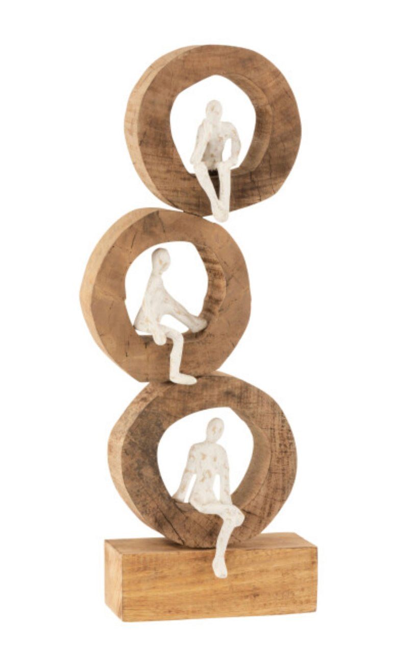 Geschenk MF Mango RINGE 59cm DENKER Figur Holz Dekoobjekt Skulptur Dekoration Höhe N