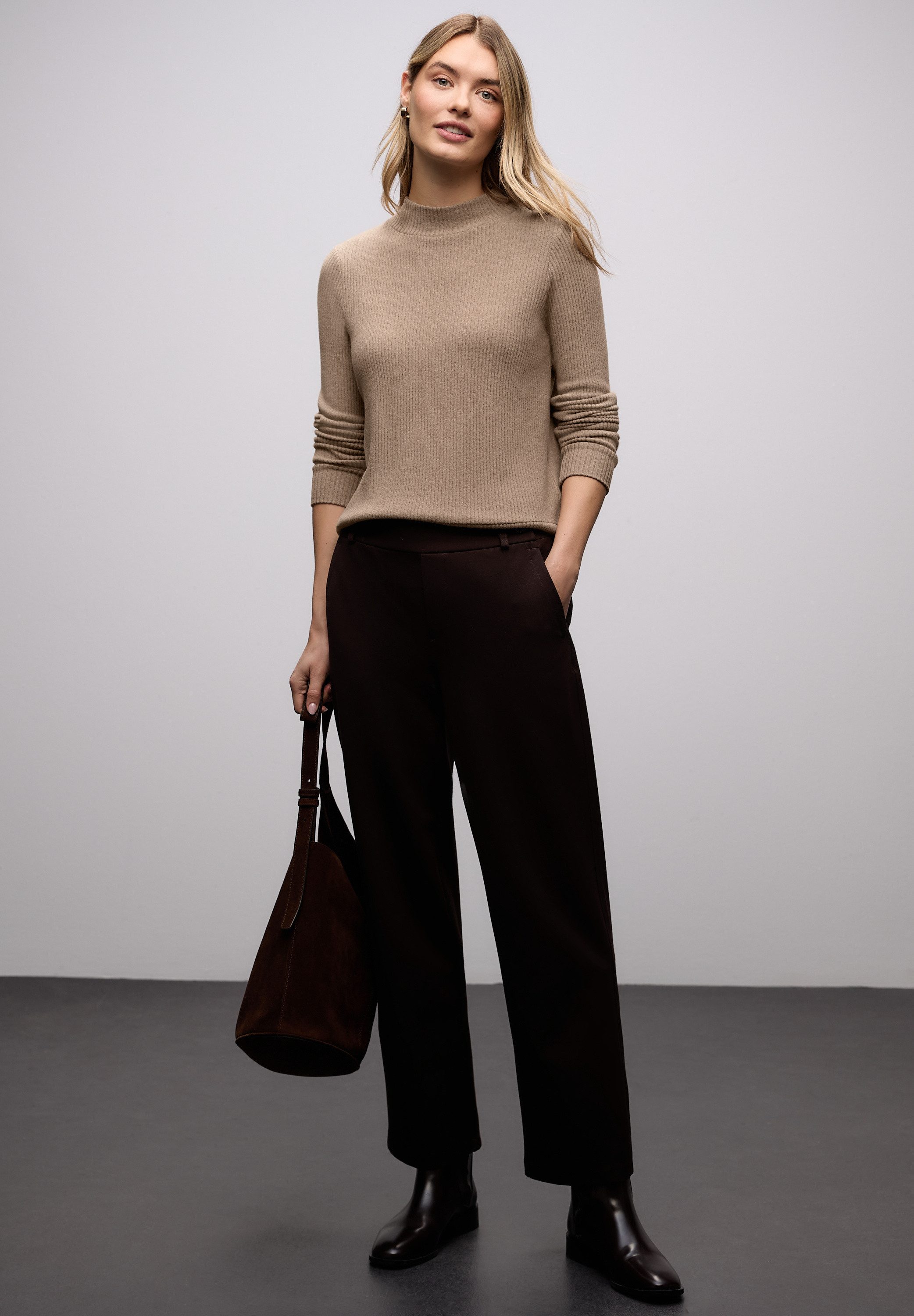 STREET ONE Langarmshirt in Ripp-Optik