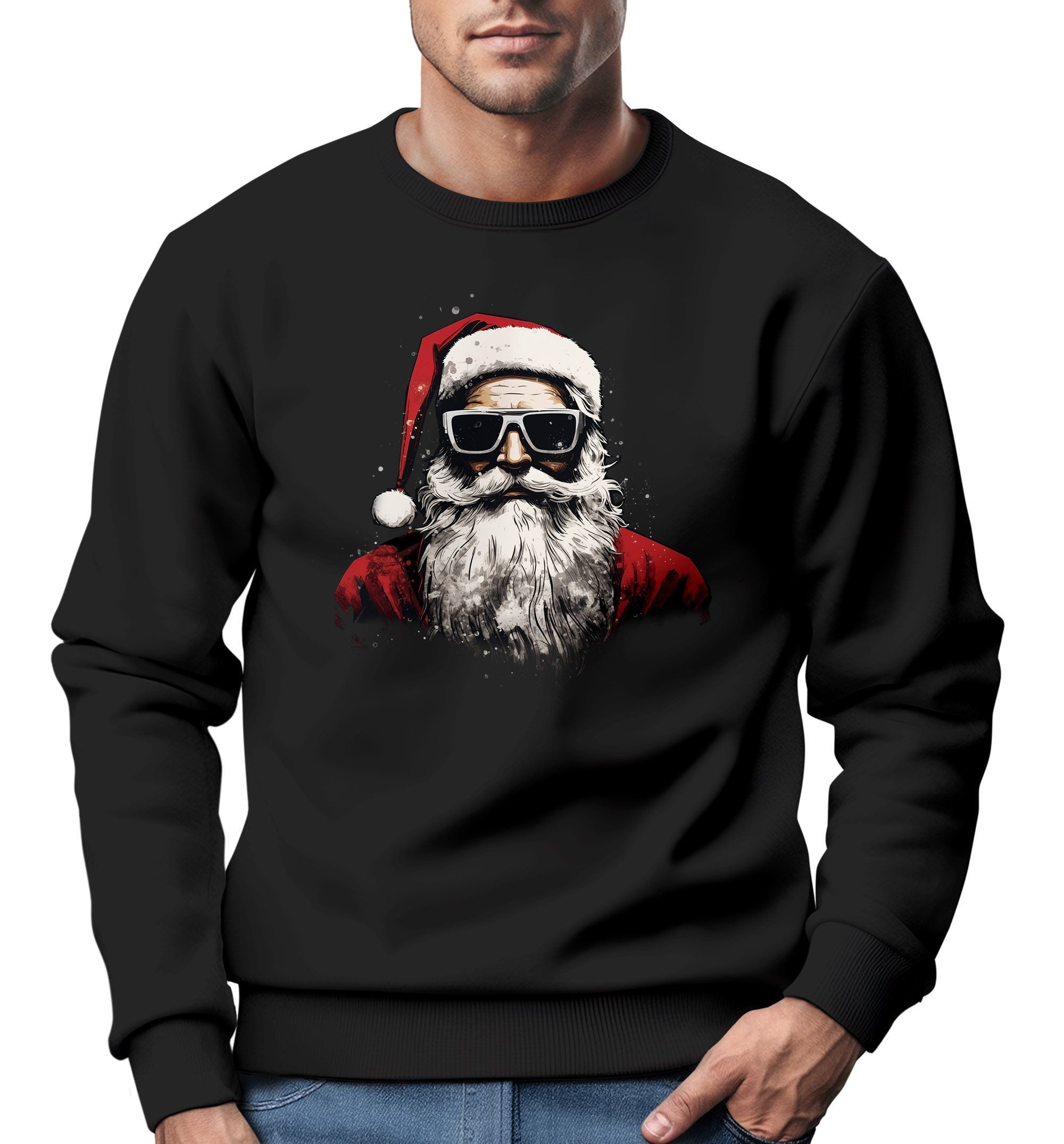 MoonWorks Sweatshirt Sweatshirt Herren Weihnachten Weihnachtsmann Motiv San günstig online kaufen