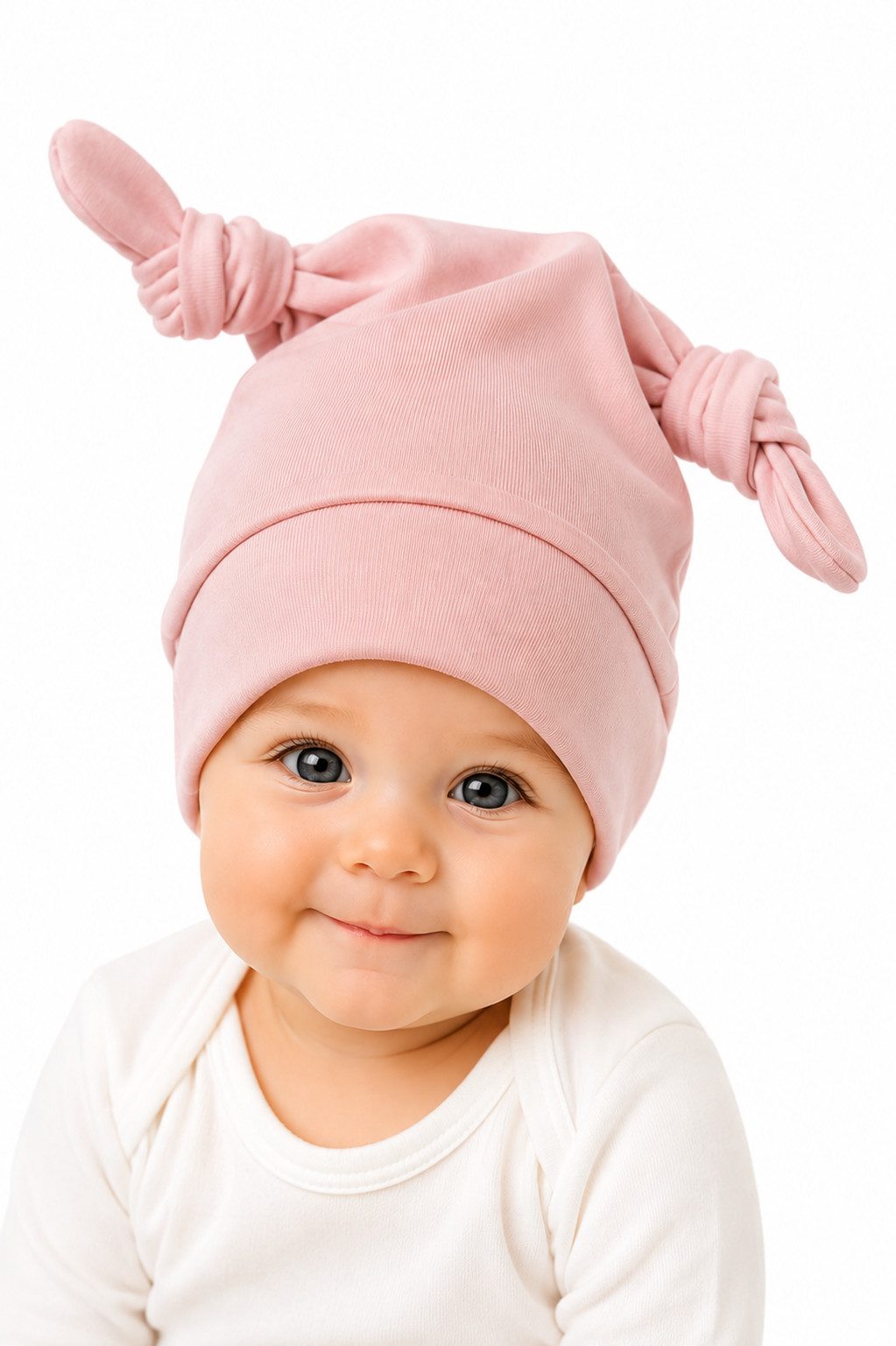 La Bortini Erstlingsmütze Babymütze Knotenmütze Baby Mütze mit Knoten elastisch in verschiedenen Farben erhältlich, 36 38 40 42 44 46 48 50 52 53