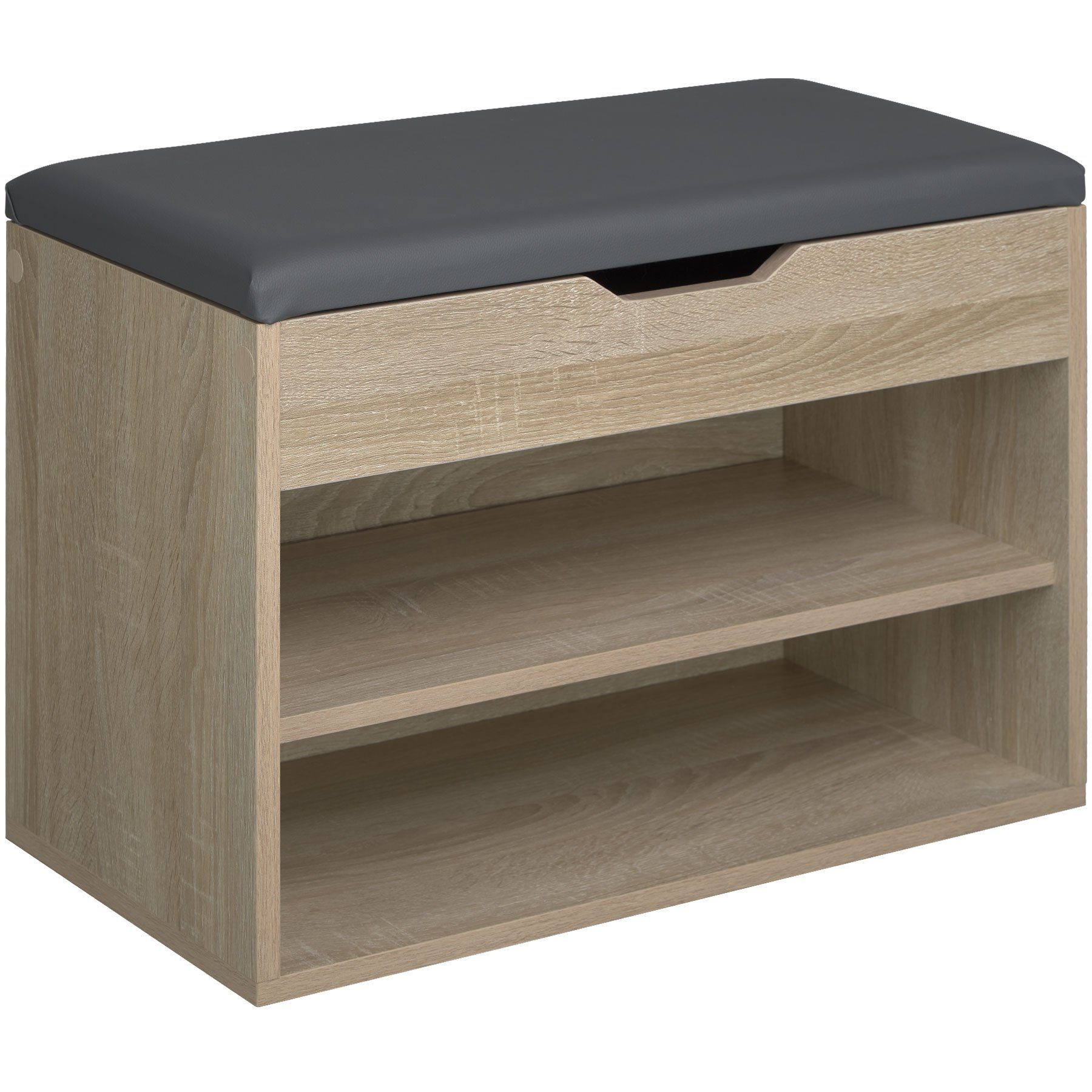 tectake Schuhschrank Jasmina (Komplettset, 1-St., inkl. Schlüssel) Holz hell, Eiche Sonoma