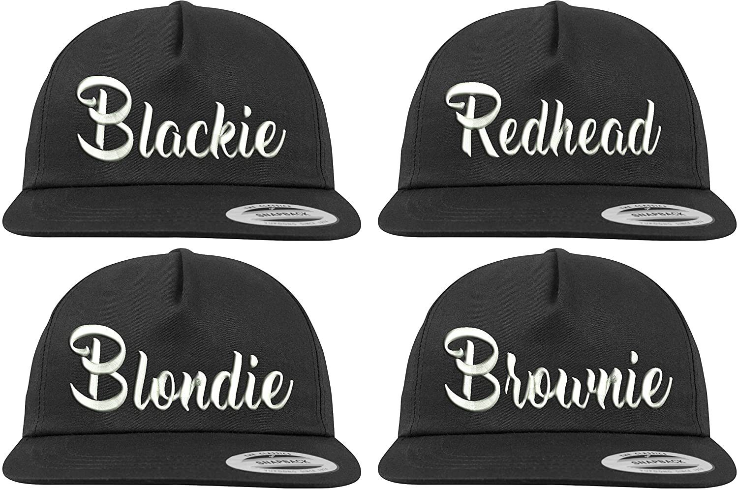 Couples Shop Baseball Cap lustigem Damen Cap Blackie Unixex und cooler Blondie mit Spruch Herren Kappe & Brownie 3D-Stickerei für Redhead