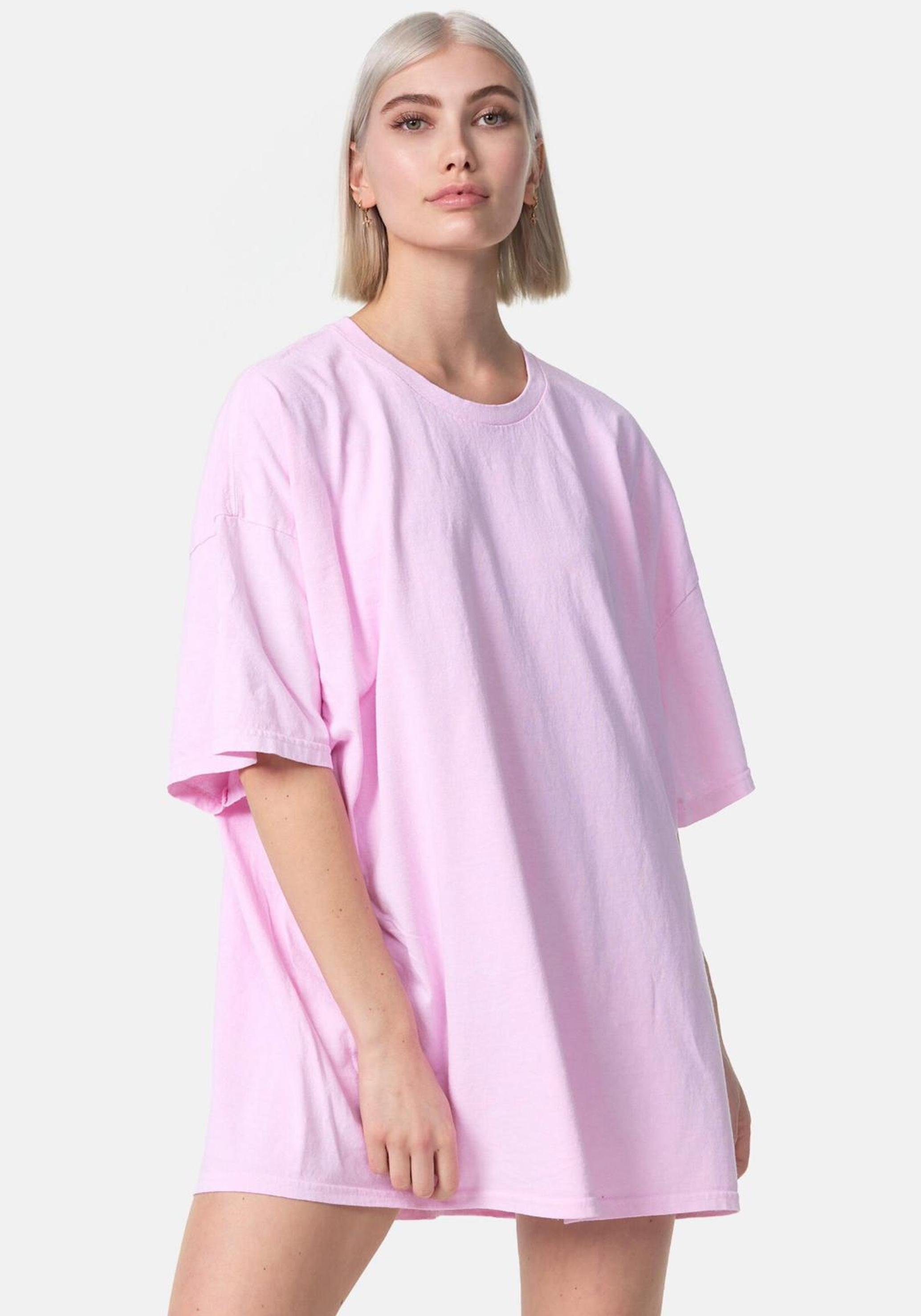 Günstiger als im Laden! Worldclassca T-Shirt Worldclassca Oberteil Rosa Oversized Tee T-Shirt Sommer UNI Lounge lang