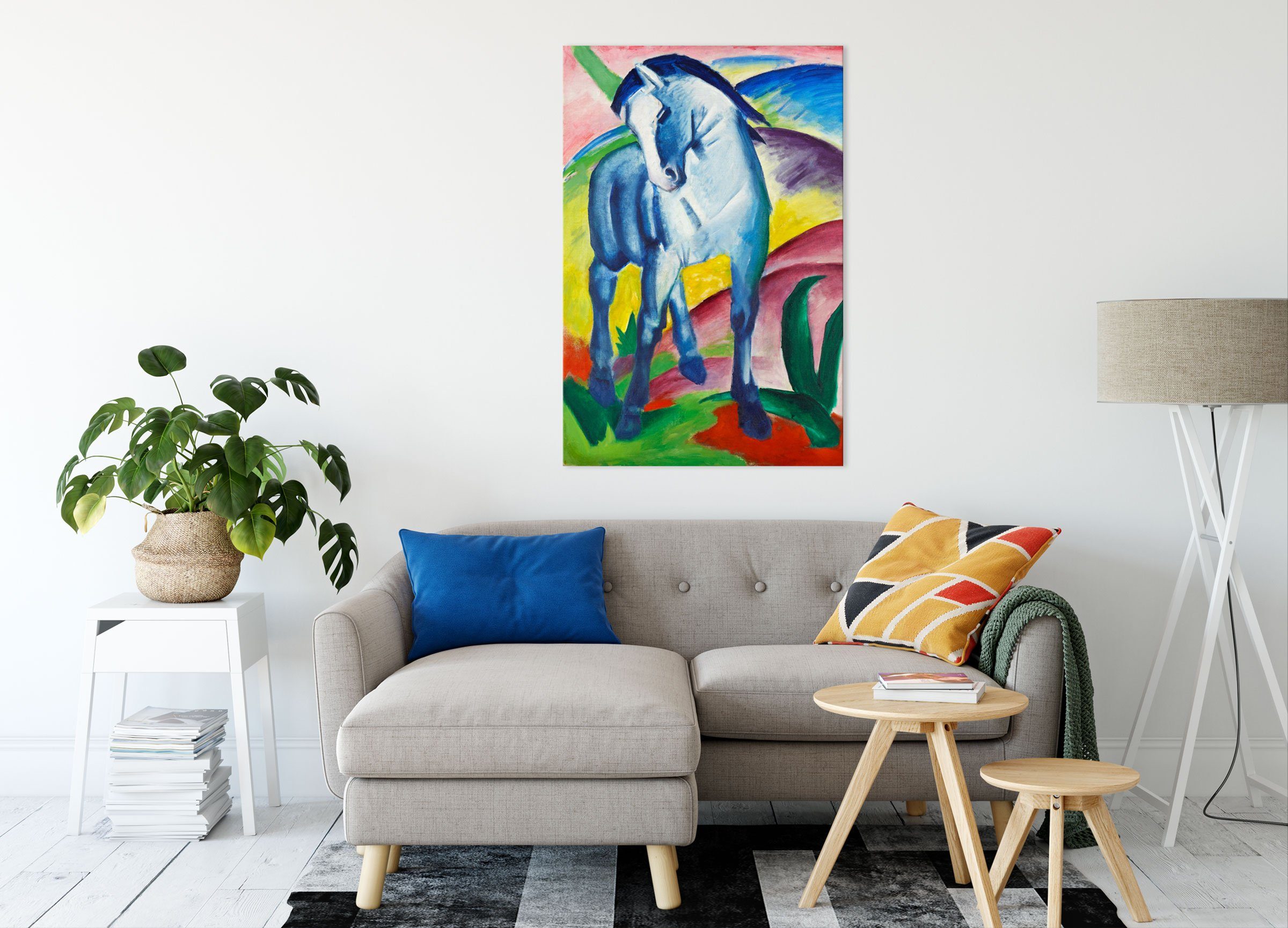 Pixxprint Leinwandbild Franz Marc - Blaues Pferd, Franz Marc - Blaues Pferd günstig online kaufen