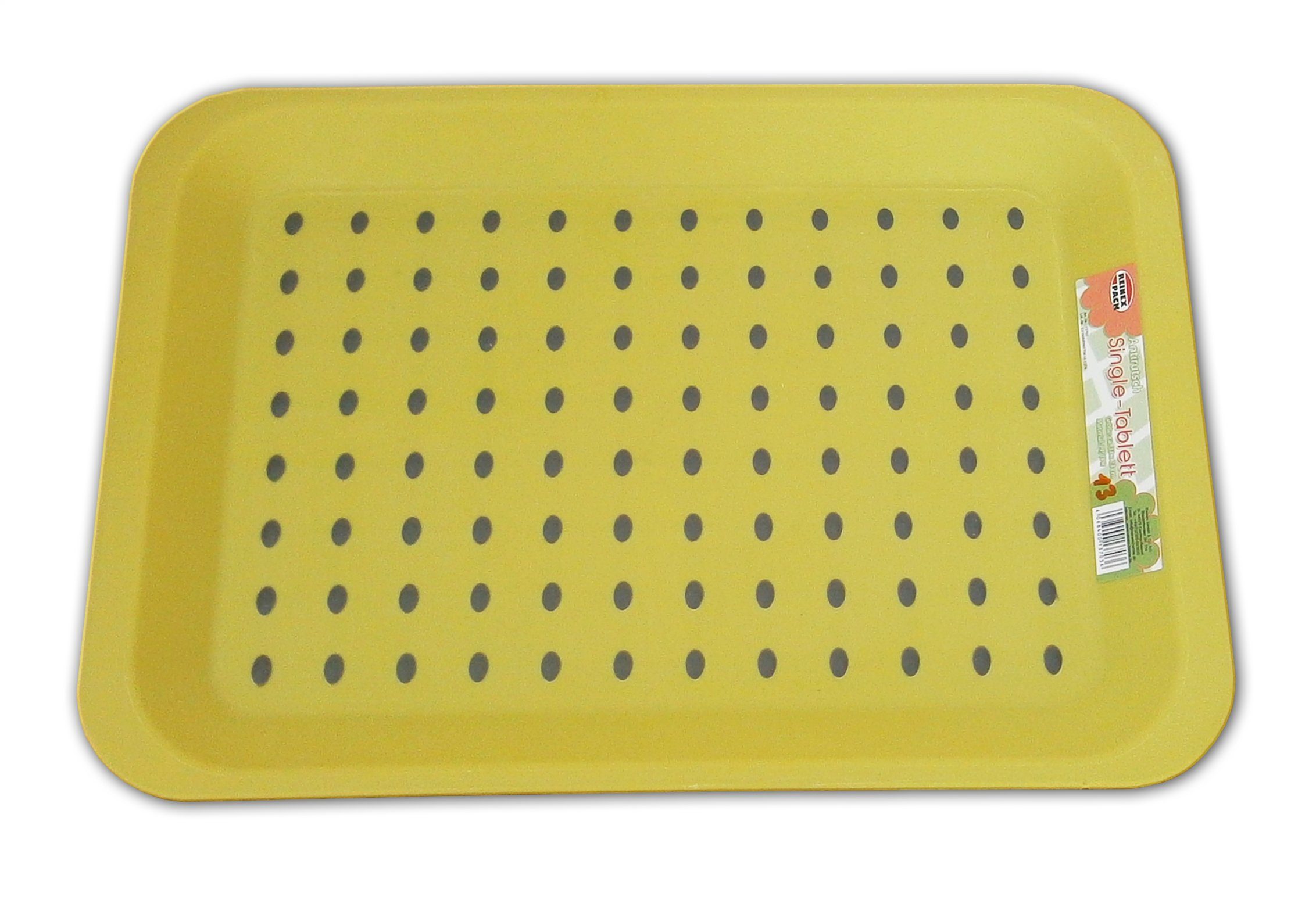 Reinex Tablett mit (Grün) 33x23cm Frühstückstablett Grün Serviertablett TABLETT Anti-Rutsch-Belag Kunststoff 36