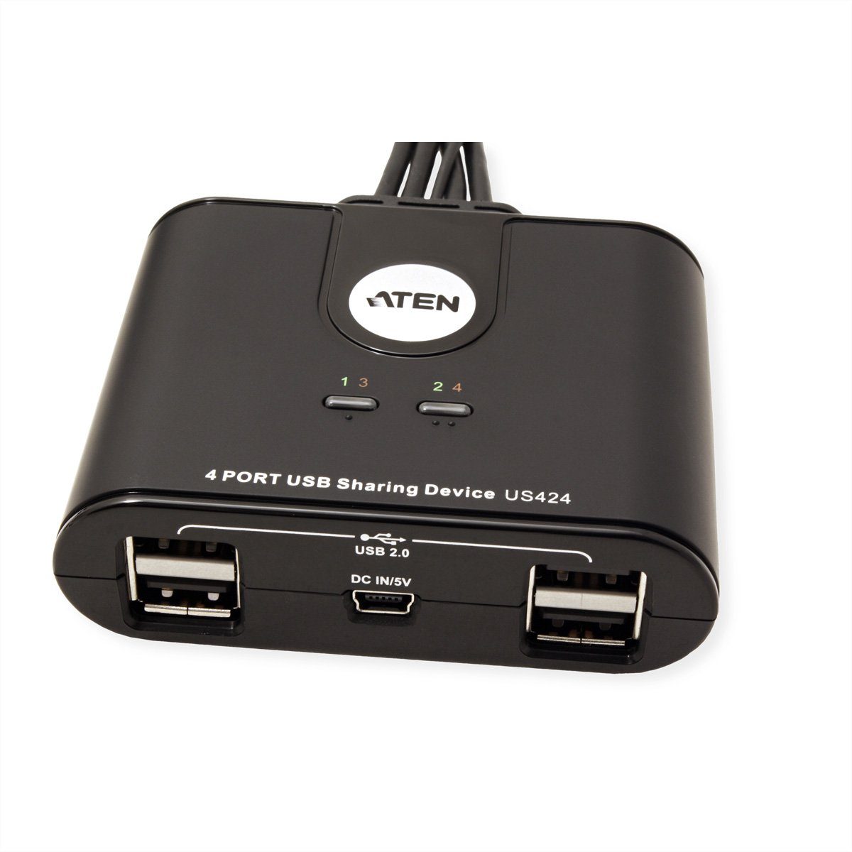 Aten US424 USB 2.0-Peripheriegeräte-Switch mit 4 Ports Computer-Adapter