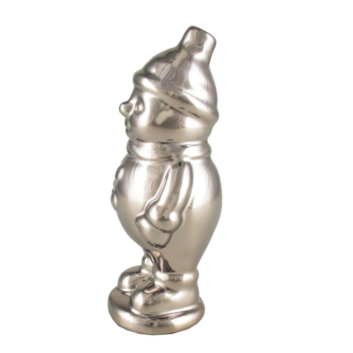 440s Weihnachtsmann 440s Keramik Schneemann THICKY silberfarben ca 16cm H (Stück)