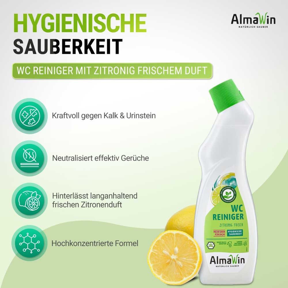 AlmaWin WC-Reiniger "zitronig frisch" Flasche, 0,75 l – Bild 3 von 5