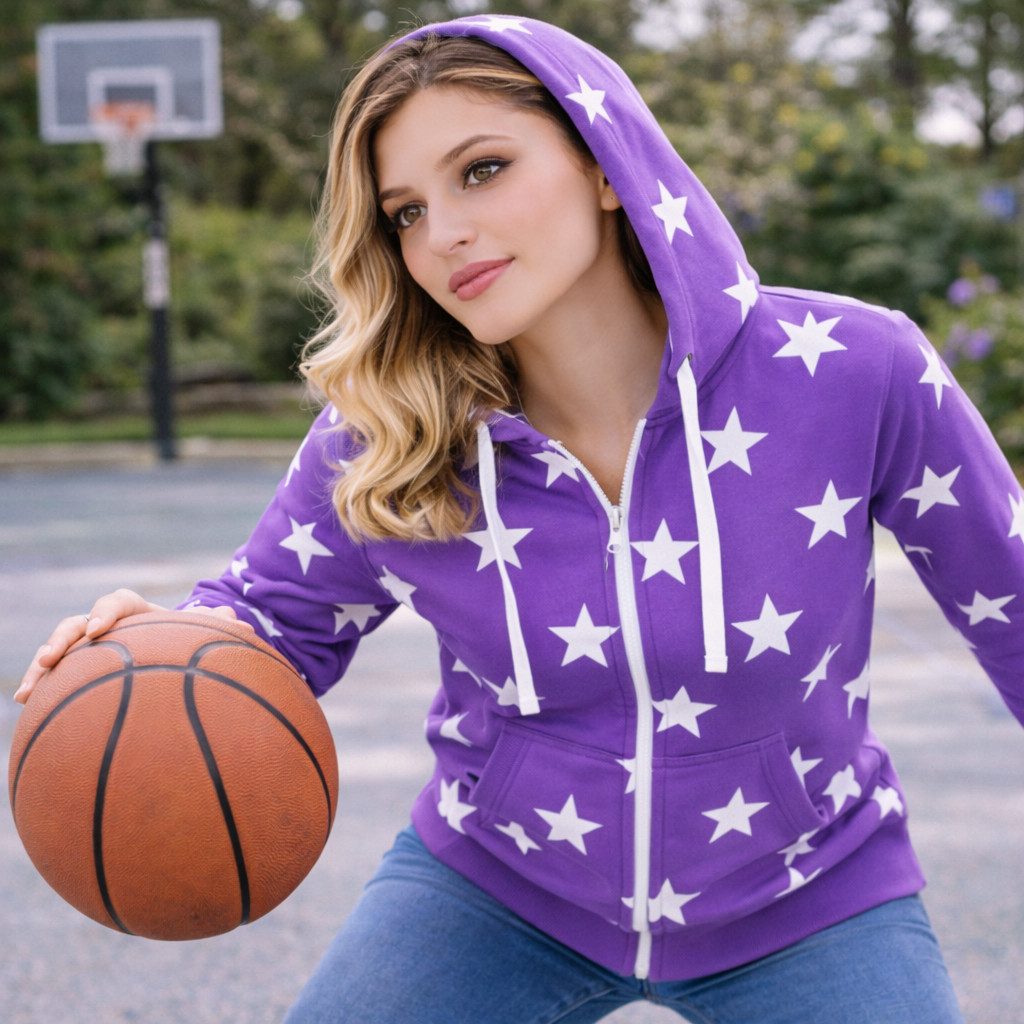 NexGenOutfits Hoodie Damen Fleece Pulli Kapuzenpullover Sweatjacke mit Reißverschluss