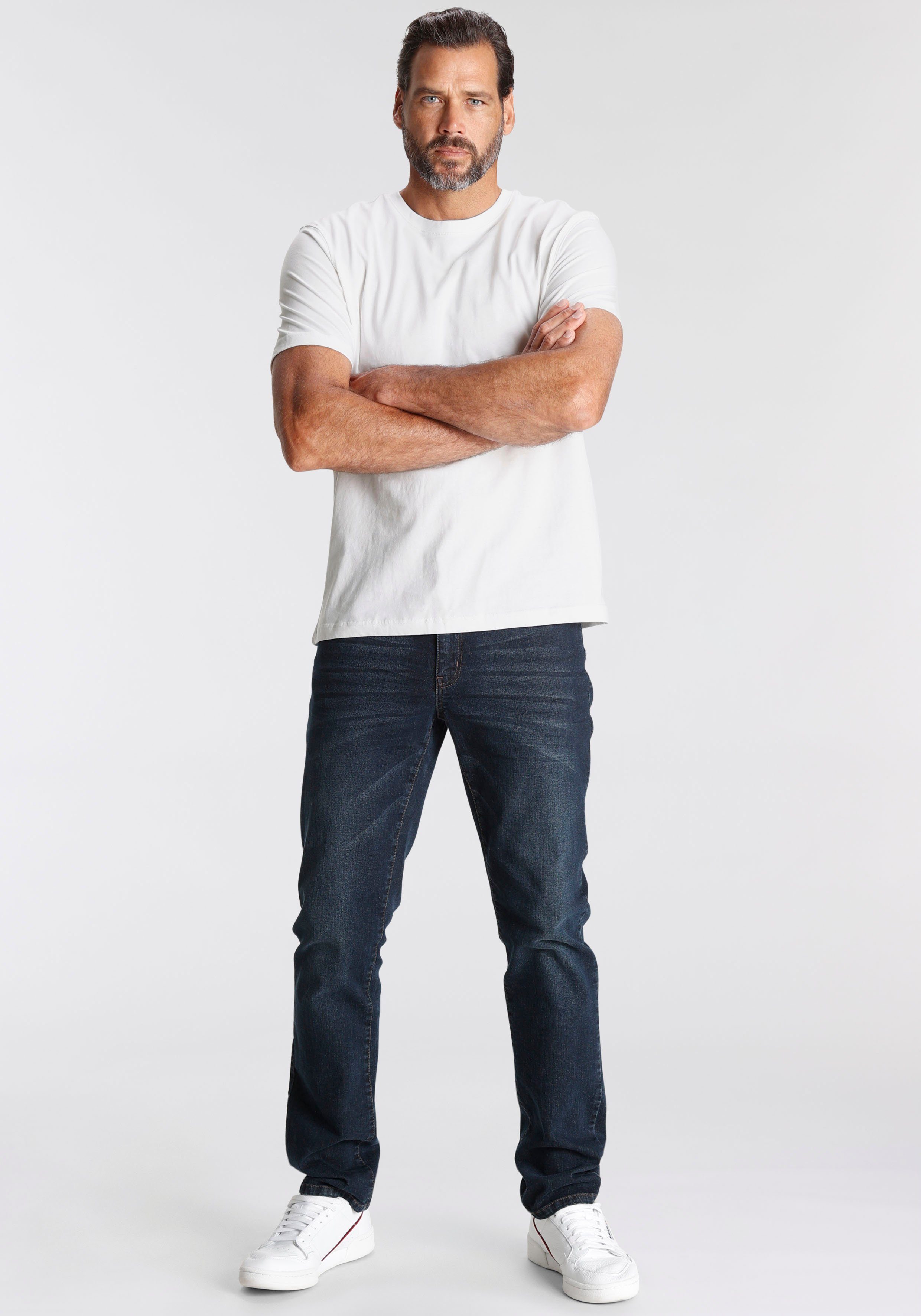 Arizona Stretch-Jeans Willis (Packung, 2-tlg) straight-fit, lange Beine, mit Nieten, niedrige Leibhöhe