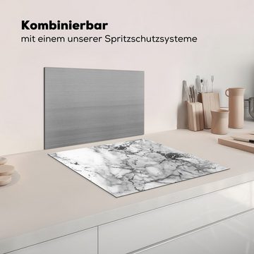 MuchoWow Herdblende-/Abdeckplatte Marmor - Grau - Textur, Vinyl, (1 tlg), 57x51 cm, Induktionsschutz, Induktionskochfeld, Ceranfeldabdeckung