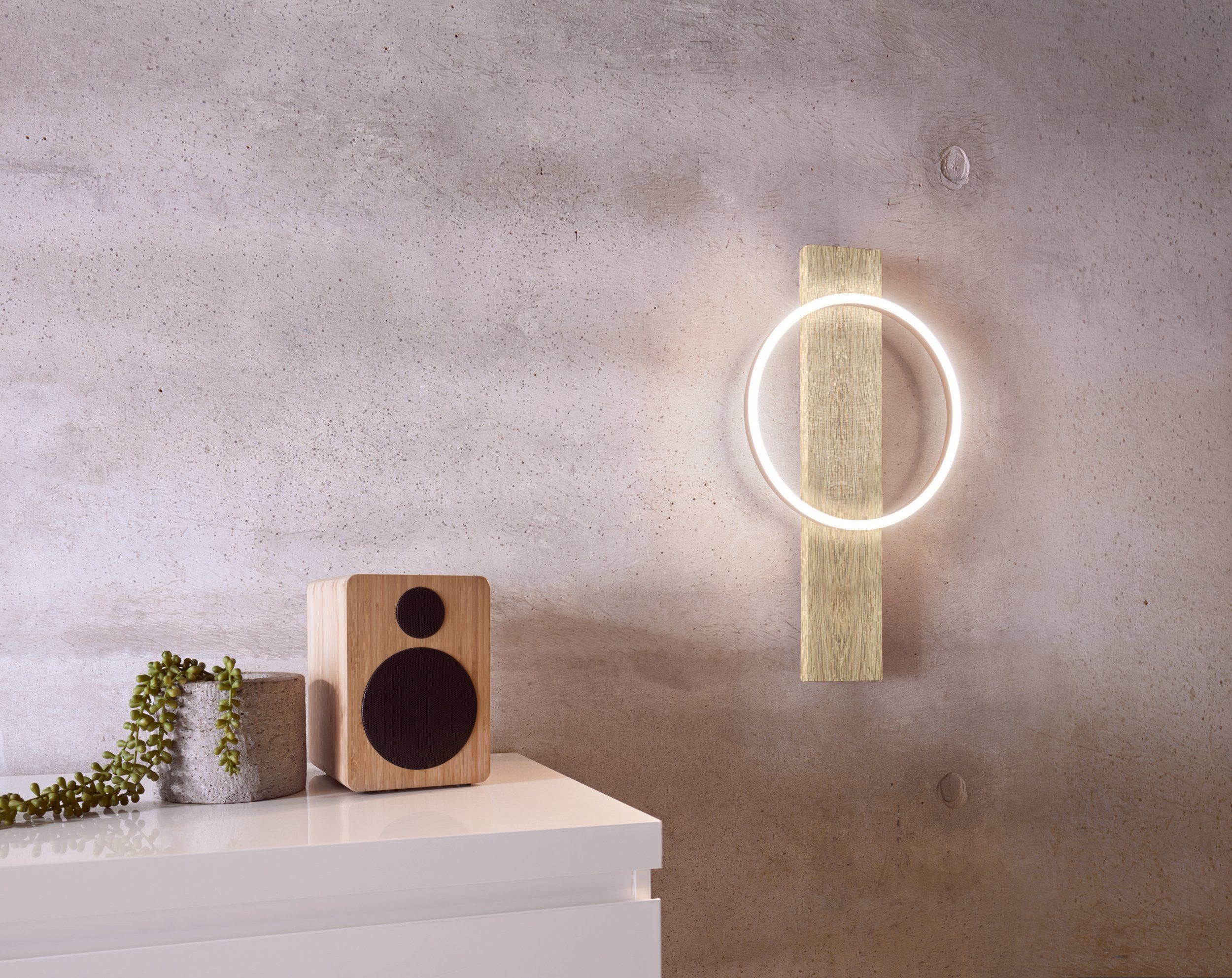 EGLO LED Wandleuchte Boyal, Leuchtmittel inklusive, Wandbeleuchtung für Innen, Wohnzimmerlampe in Natur, Schwarz und Weiß