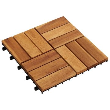 Teppichboden Terrassenfliesen 20er Set Akazie 30 x 30 cm, vidaXL, Höhe: 240 mm