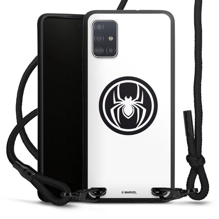 DeinDesign Handyhülle Spider-Man Spider Logo White Samsung Galaxy A51 Premium Handykette Hülle mit Band Case zum Umhängen