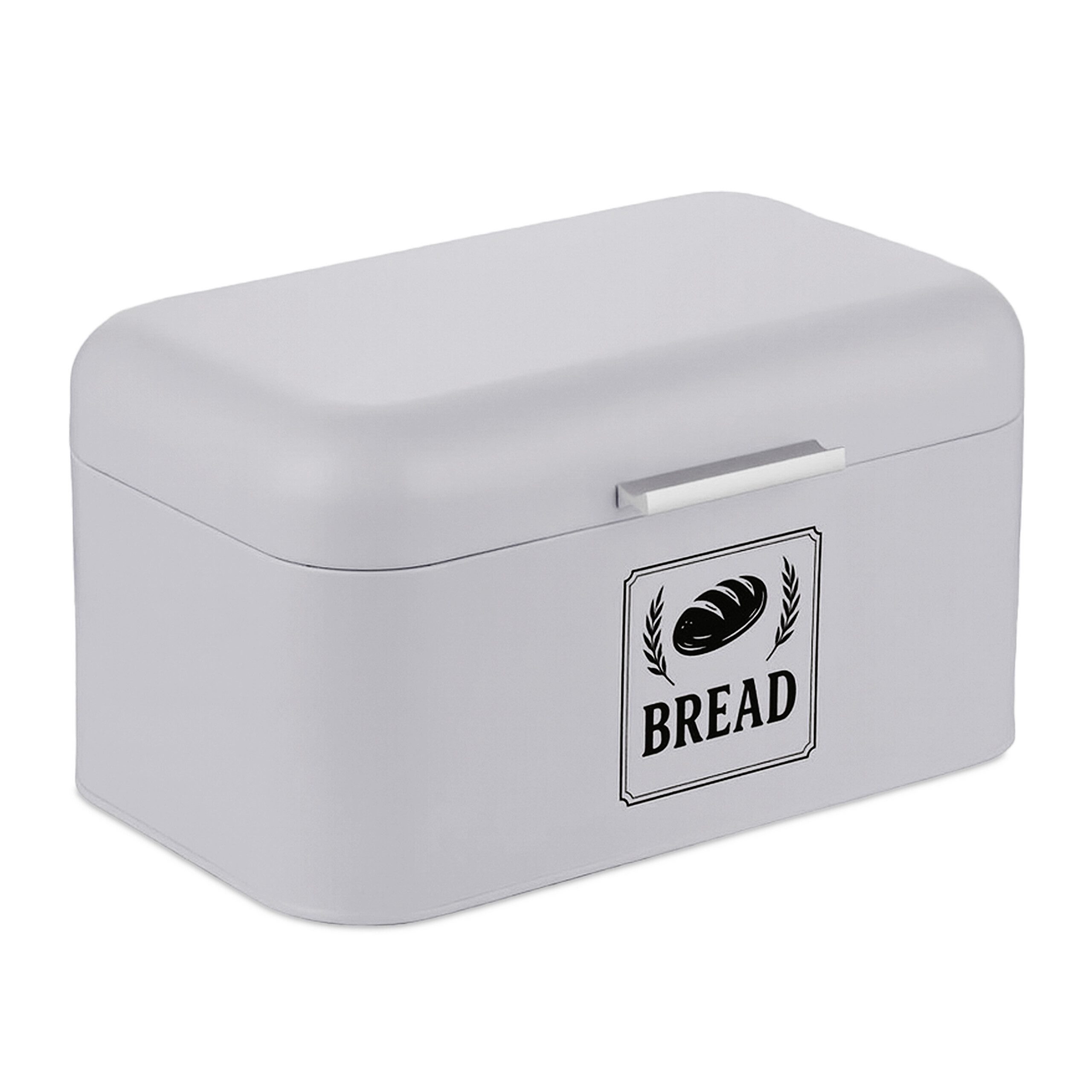 relaxdays Brotkasten Retro Brotkasten mit Deckel & Griff, Eisen, (1-tlg), grau, L