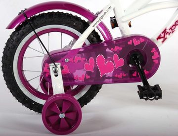 TPFSports Kinderfahrrad Volare Heart Cruiser 12 Zoll mit Rücktritt + Handbremse, 1 Gang, (Mädchen Fahrrad - Rutschfeste Sicherheitsgriffe), Kinder Fahrrad 12 Zoll mit Stützräder Laufrad Mädchen Kinderrad