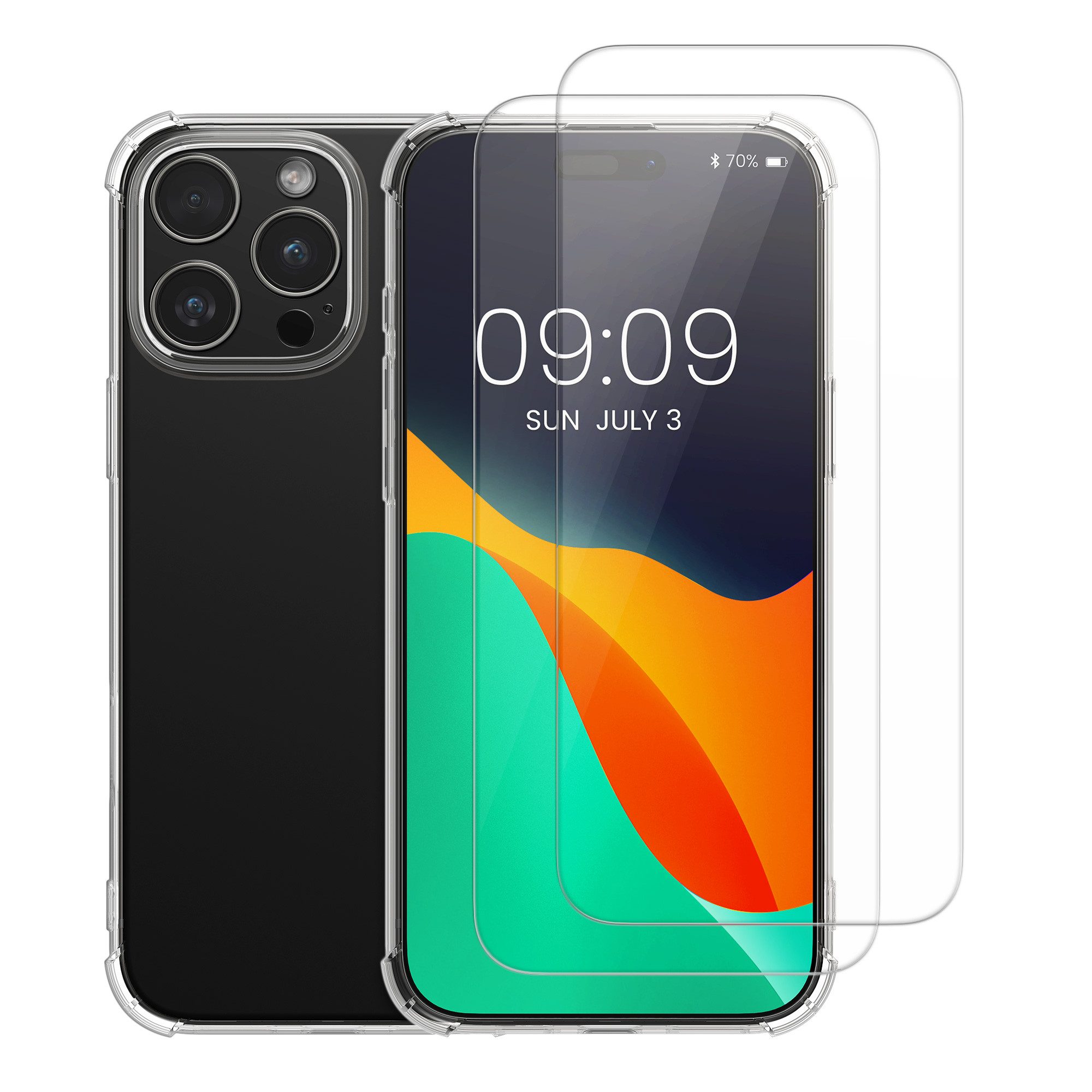 kalibri Handyhülle Hülle für Apple iPhone 15 Pro Max Case, Handyhülle mit 2x Glas Schutz Folie - Cover Handyhülle