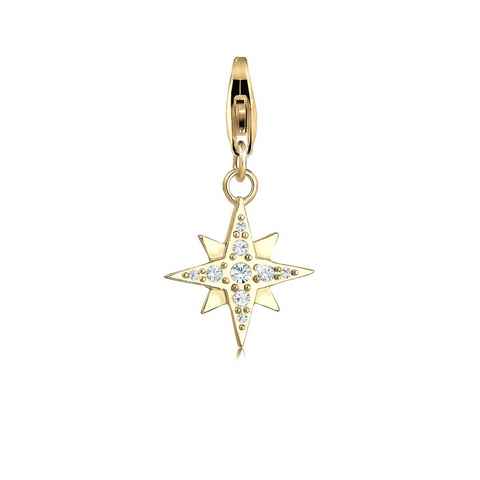 Nenalina Charm-Einhänger Stern Astro Kristalle Basic 925 Silber