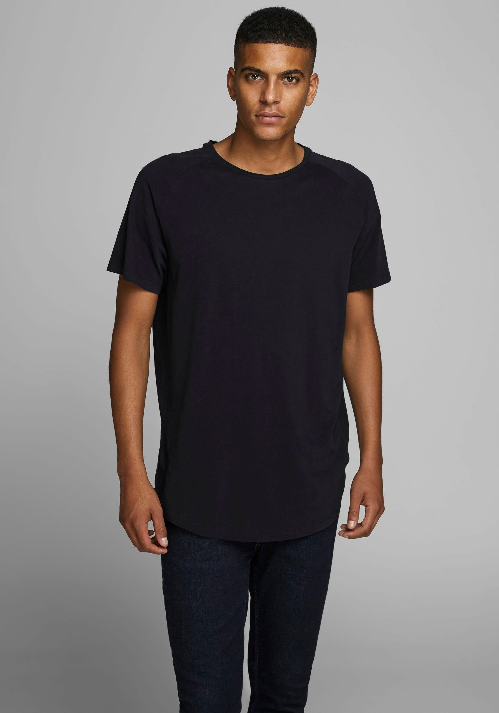 Jack & Jones T-Shirt CURVED TEE black